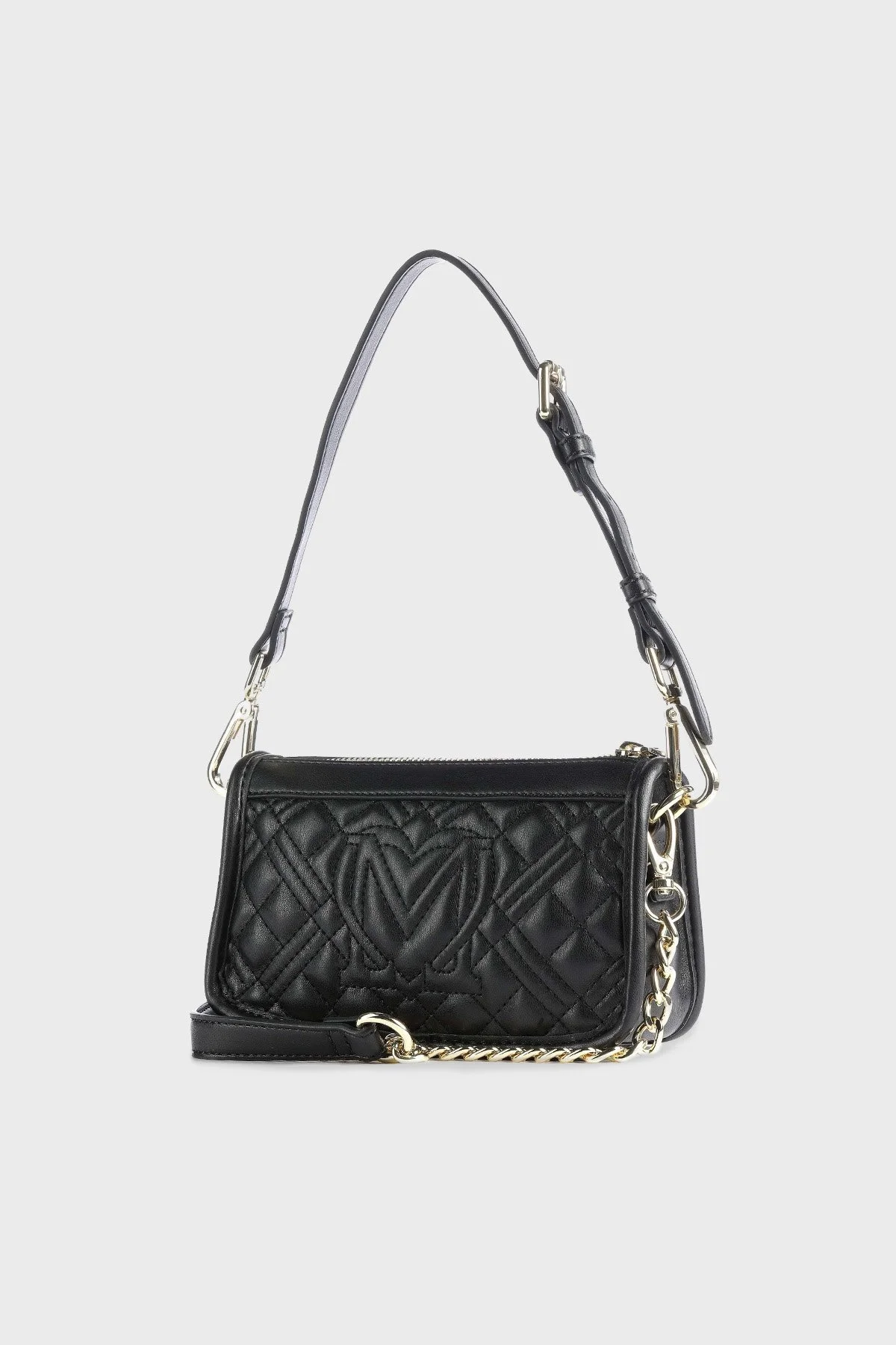 Love Moschino Logolu Çıkarılabilir Zincir Askılı Kapitone Bayan Çanta JC4250PP0GLA0000 SİYAH - 3