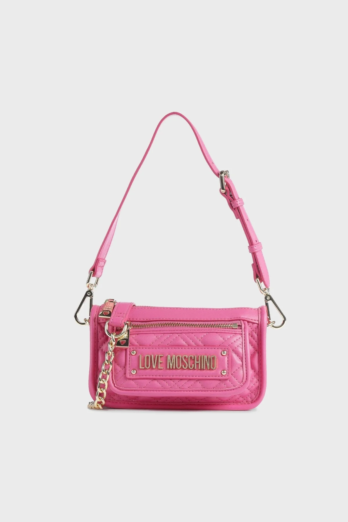 Love Moschino Logolu Çıkarılabilir Zincir Askılı Kapitone Bayan Çanta JC4250PP0GLA0604 FUŞYA - 1