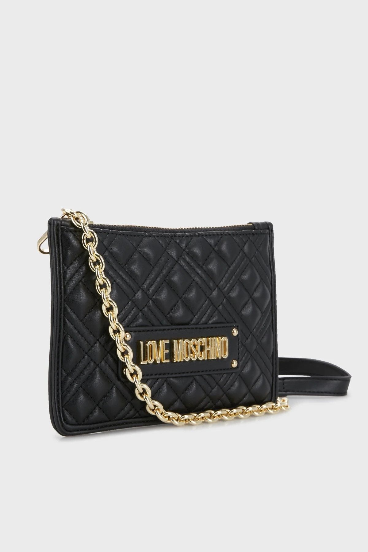 Love Moschino Logolu Çıkarılabilir Zincir Askılı Kapitone Bayan Çanta JC4317PP0FLA0000 SİYAH - 2