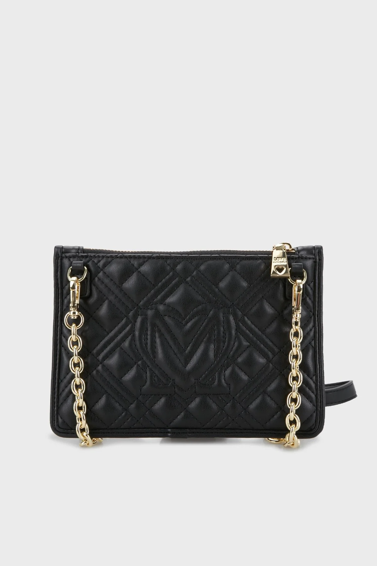 Love Moschino Logolu Çıkarılabilir Zincir Askılı Kapitone Bayan Çanta JC4317PP0FLA0000 SİYAH - 3