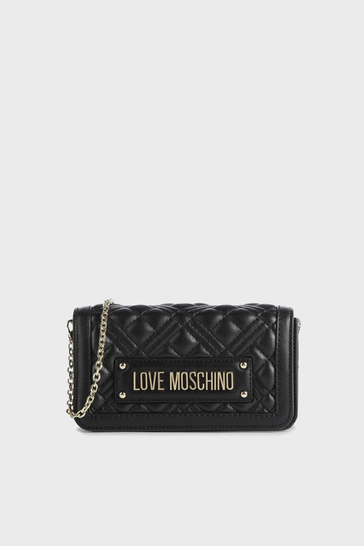 Love Moschino Logolu Çıkarılabilir Zincir Askılı Mini Bayan Çanta JC5681PP1GLA0000 SİYAH - 1