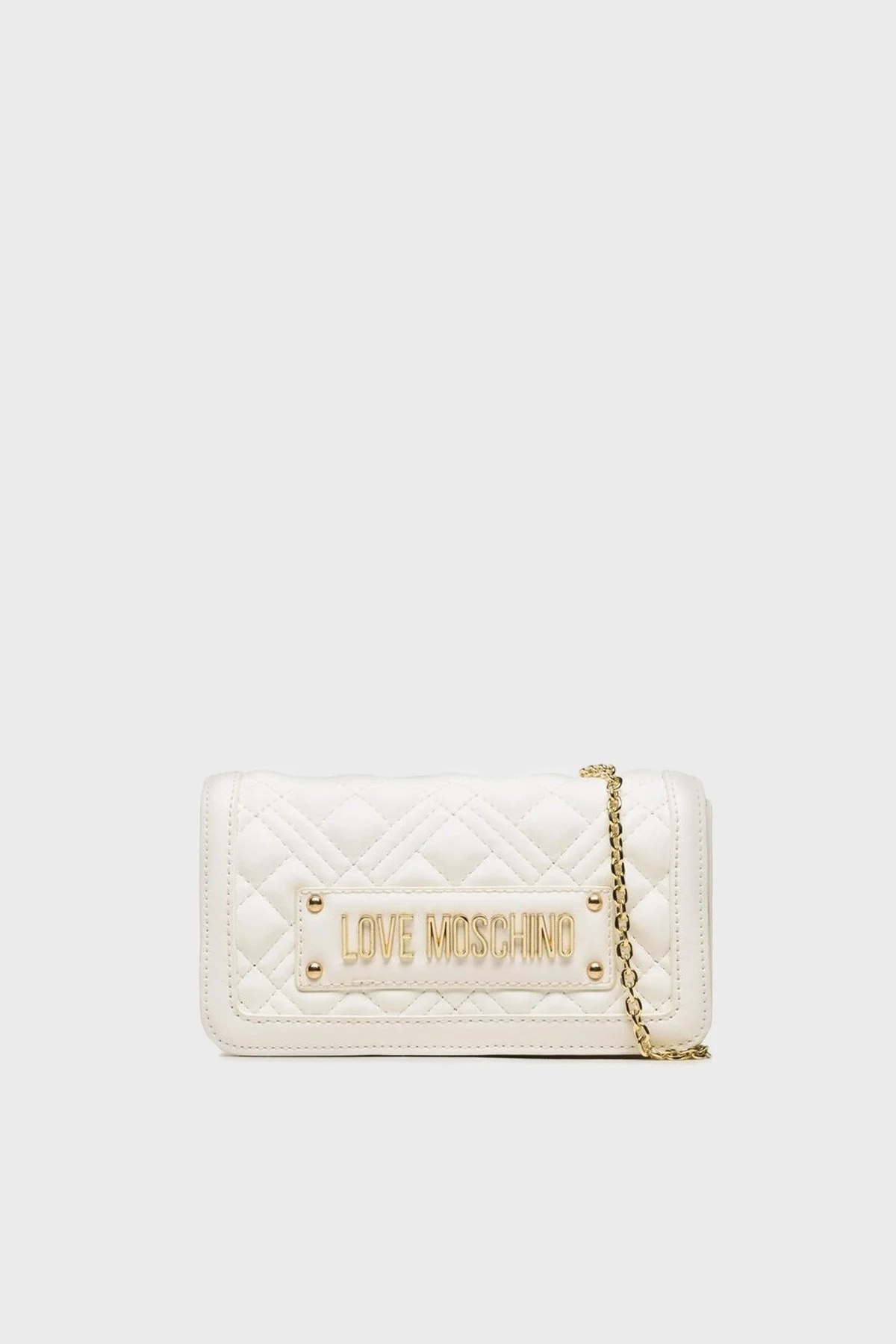 Love Moschino Logolu Çıkarılabilir Zincir Askılı Mini Bayan Çanta JC5681PP1GLA0120 BEYAZ - 1