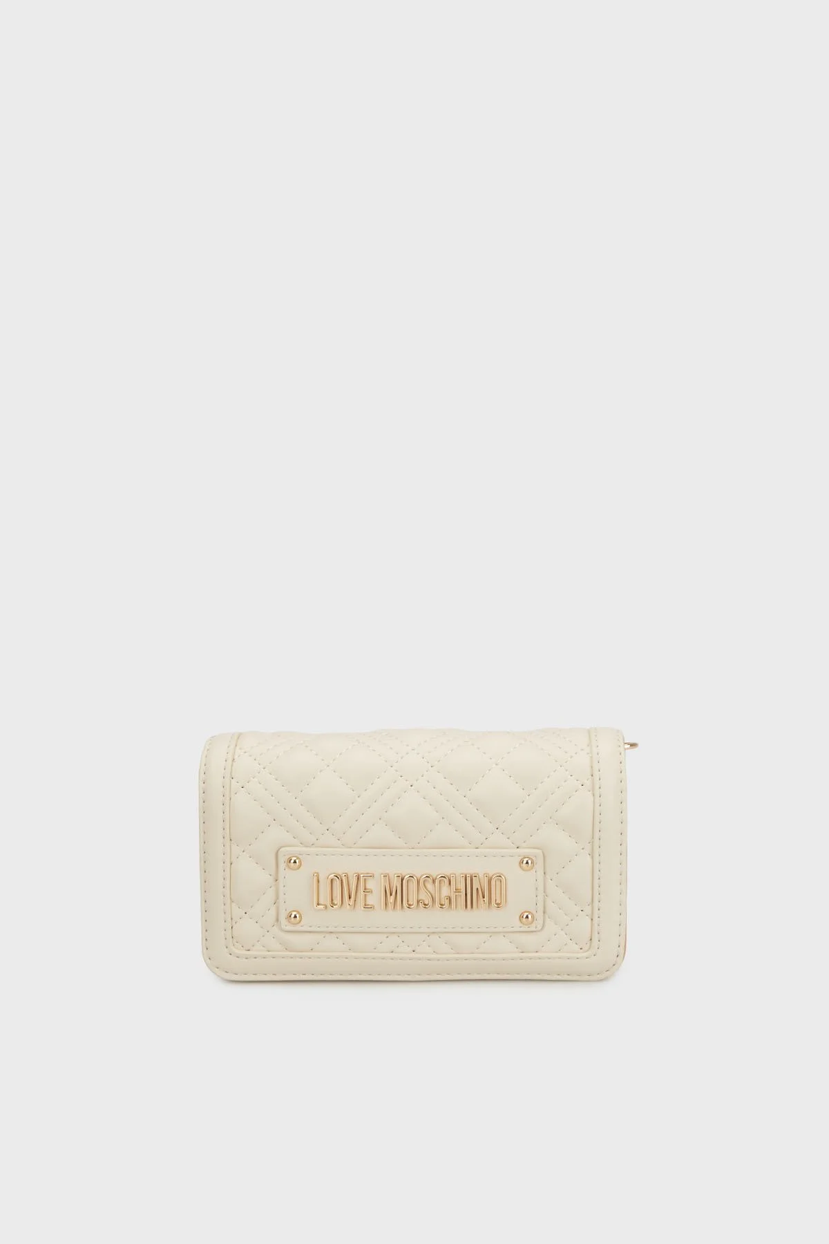 Love Moschino Logolu Çıkarılabilir Zincir Askılı Portföy Bayan Cüzdan JC5681PP1NLA0110 BEJ - 1