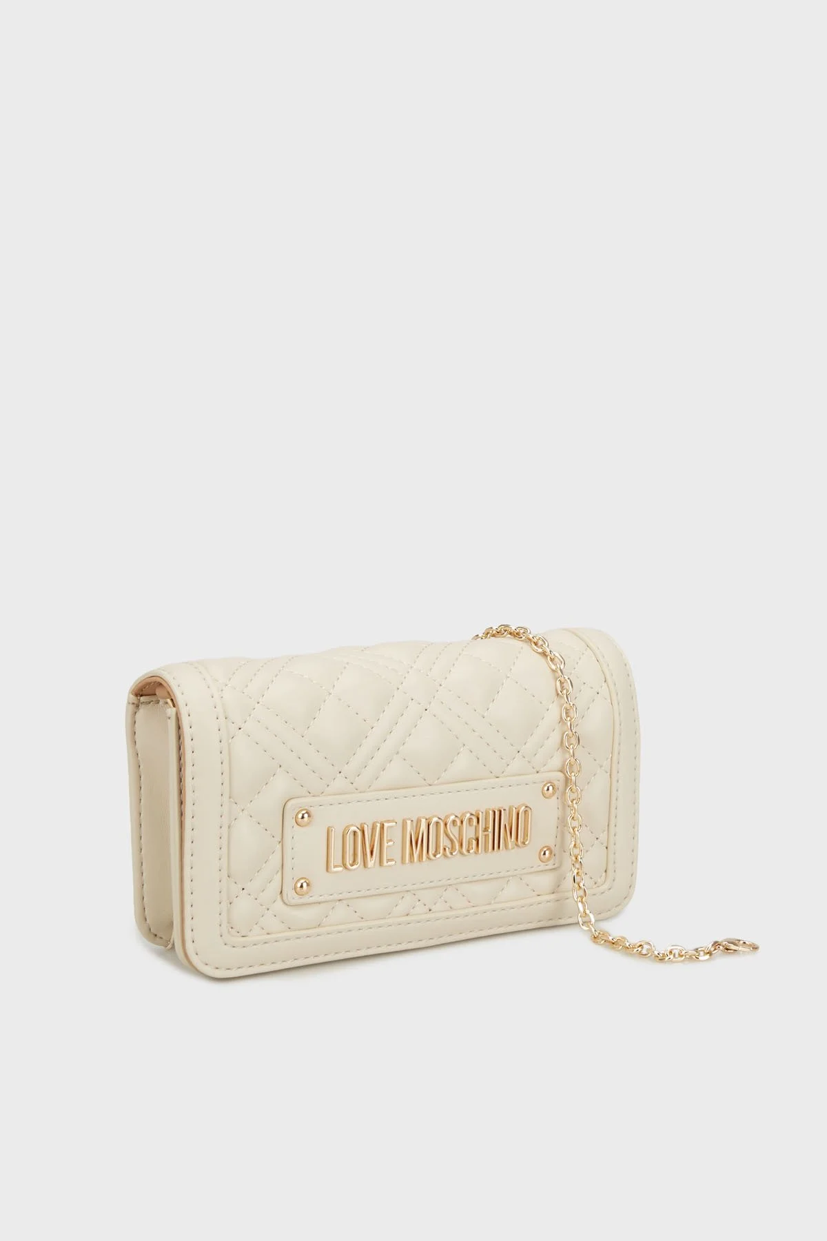 Love Moschino Logolu Çıkarılabilir Zincir Askılı Portföy Bayan Cüzdan JC5681PP1NLA0110 BEJ - 3