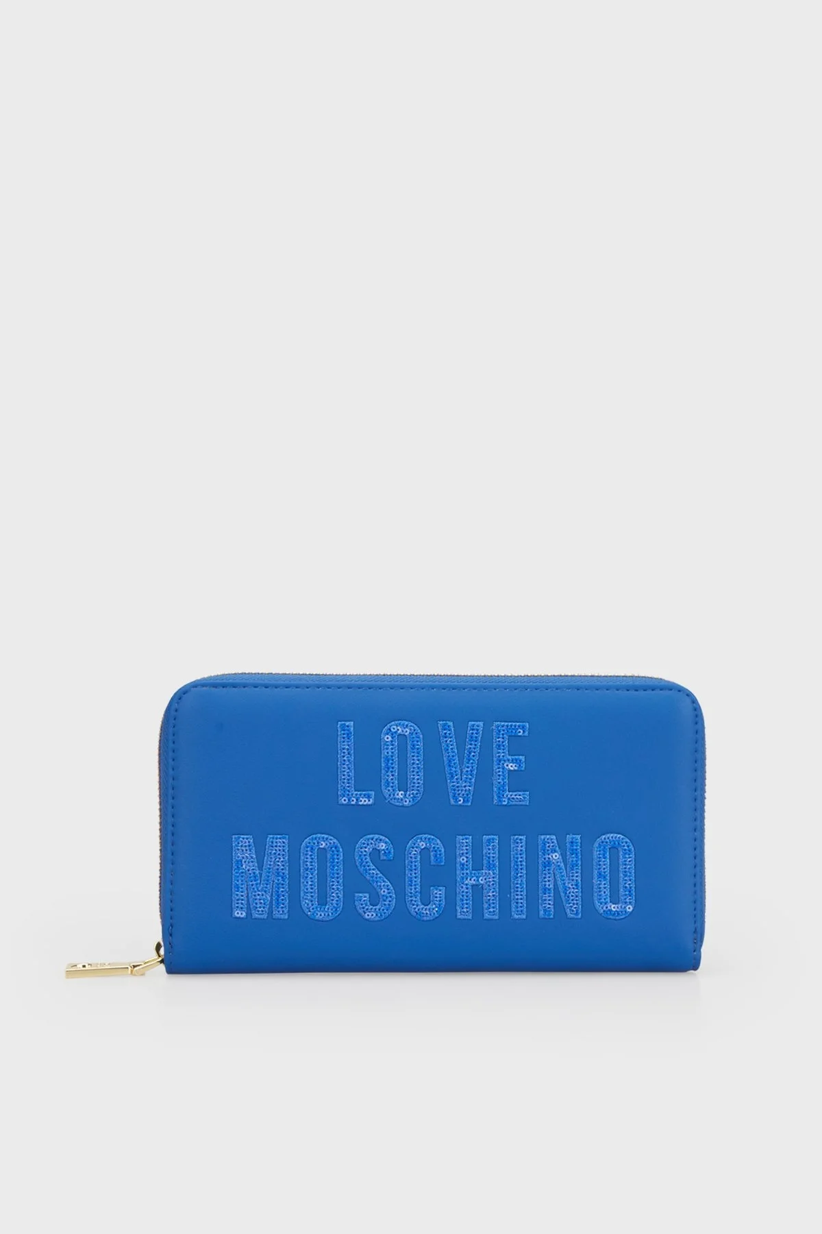Love Moschino Logolu Çok Bölmeli Fermuarlı Bayan Cüzdan JC5634PP0IKK0715 MAVİ - 1