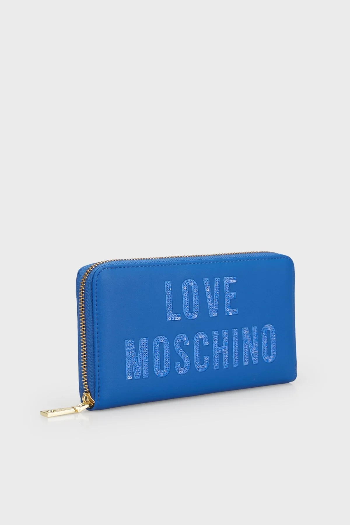 Love Moschino Logolu Çok Bölmeli Fermuarlı Bayan Cüzdan JC5634PP0IKK0715 MAVİ - 3