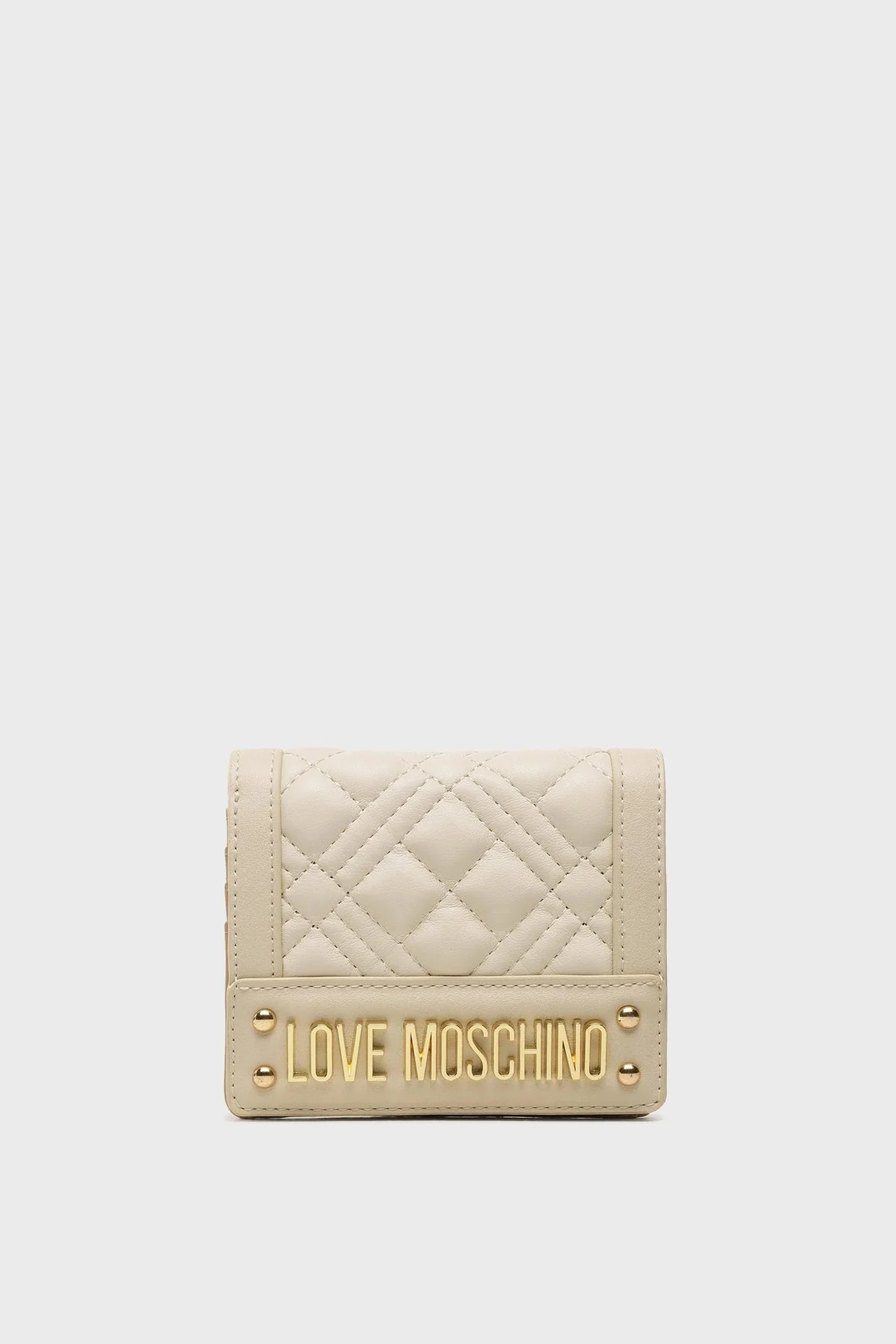Love Moschino Logolu Çok Bölmeli Kapitone Bayan Cüzdan JC5601PP0GLA0103 EKRU - 1