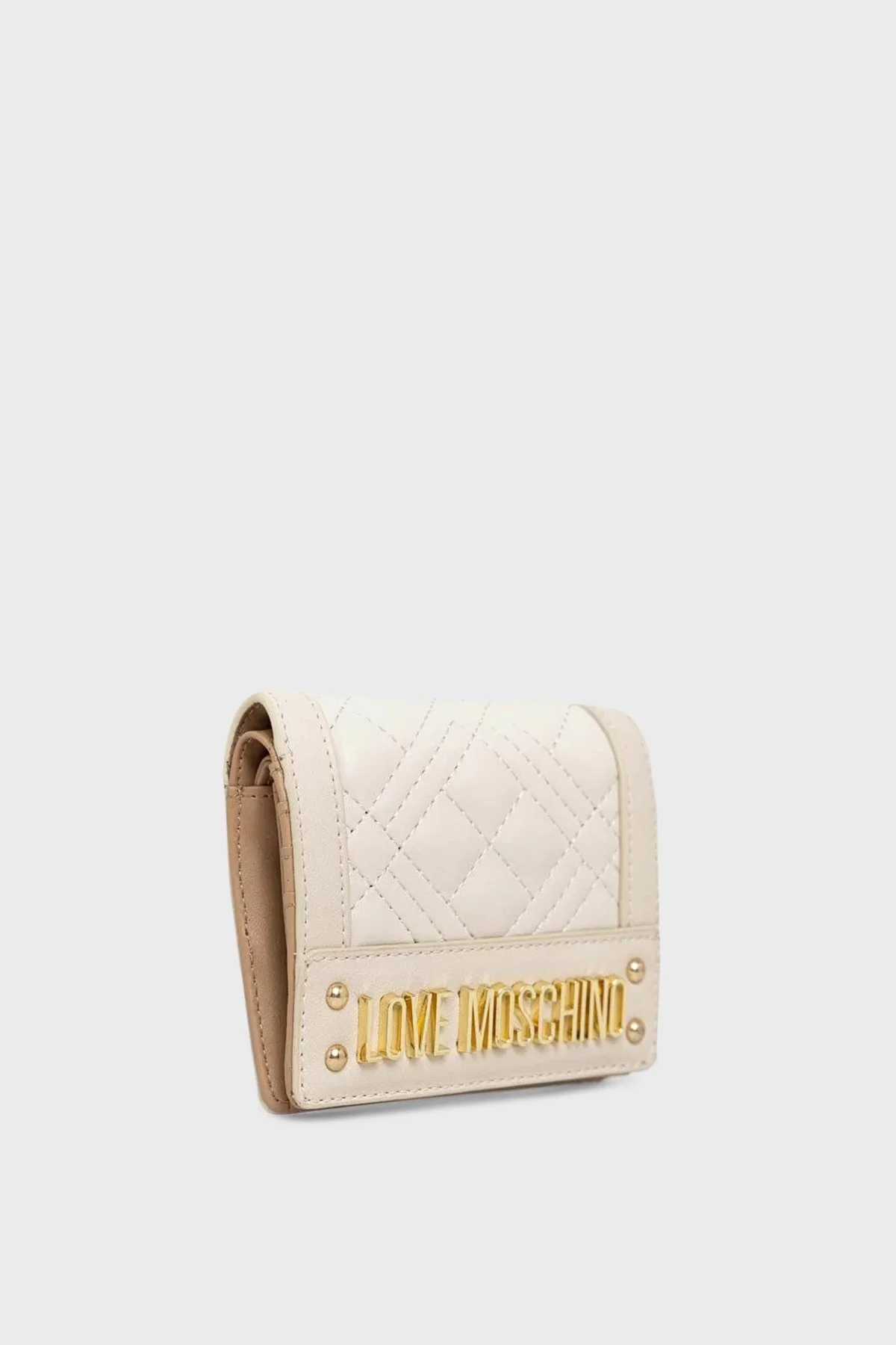 Love Moschino Logolu Çok Bölmeli Kapitone Bayan Cüzdan JC5601PP0GLA0103 EKRU - 2
