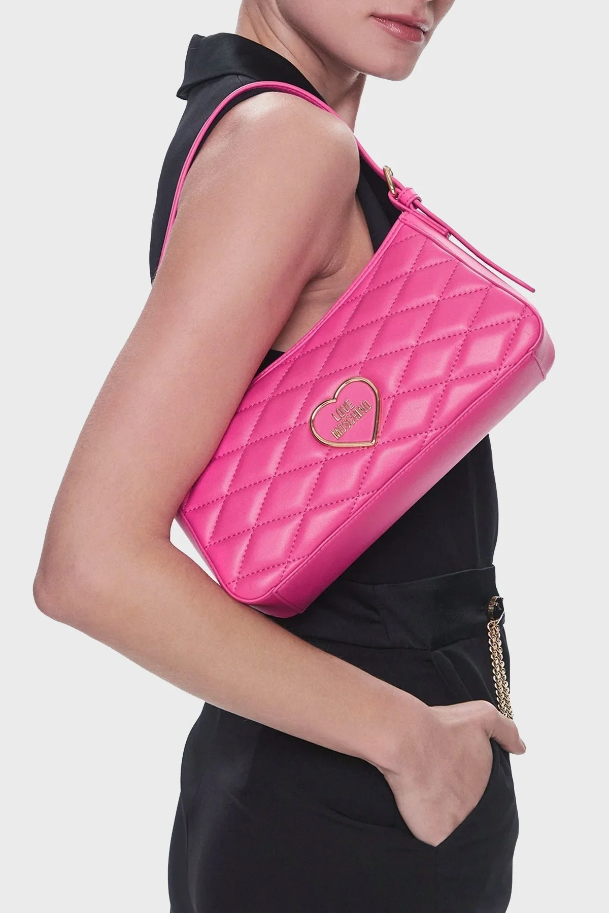 Love Moschino Logolu Deri Bayan Çanta JC4139PP1IL1061A FUŞYA - 2