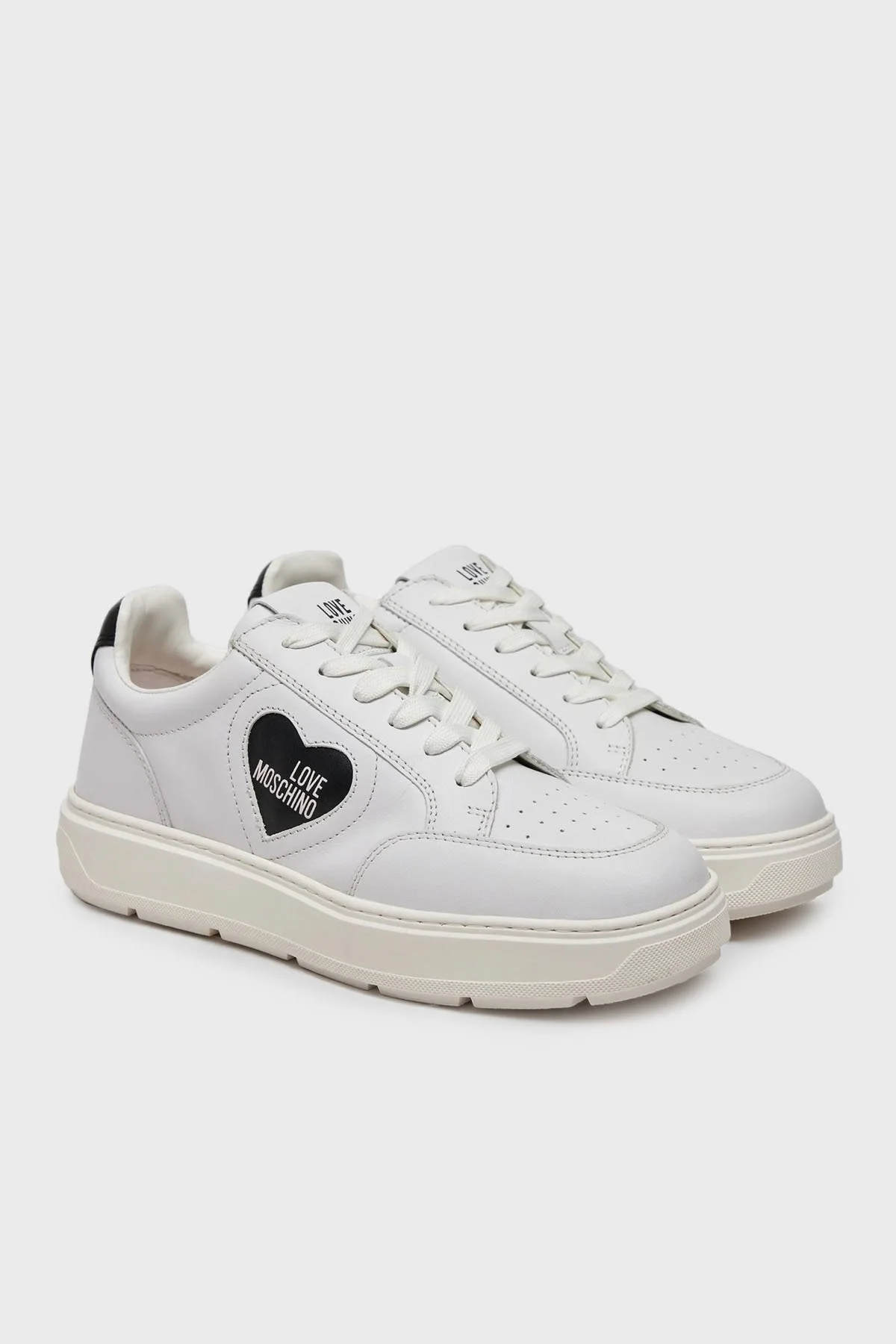 Love Moschino Logolu Deri Kalın Taban Seneaker Bayan Ayakkabı JA15154G1MIA110A BEYAZ - 2