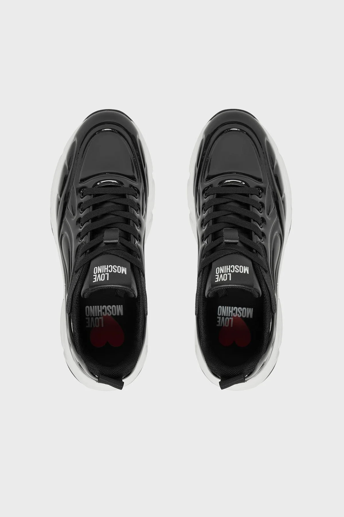 Love Moschino Logolu Deri Kalın Taban Sneaker Bayan Ayakkabı JA15376G0NJT000A SİYAH - 3