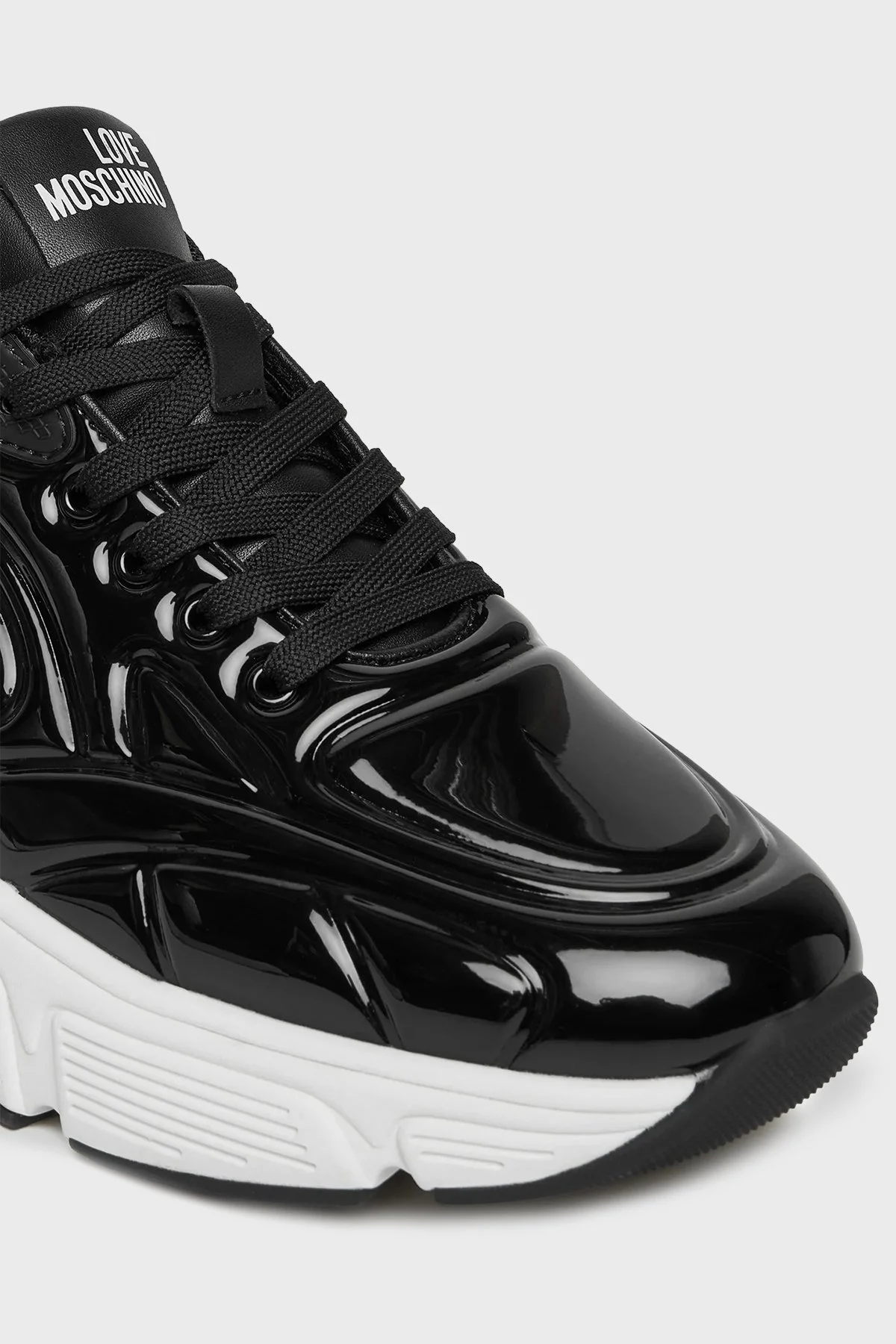 Love Moschino Logolu Deri Kalın Taban Sneaker Bayan Ayakkabı JA15376G0NJT000A SİYAH - 6