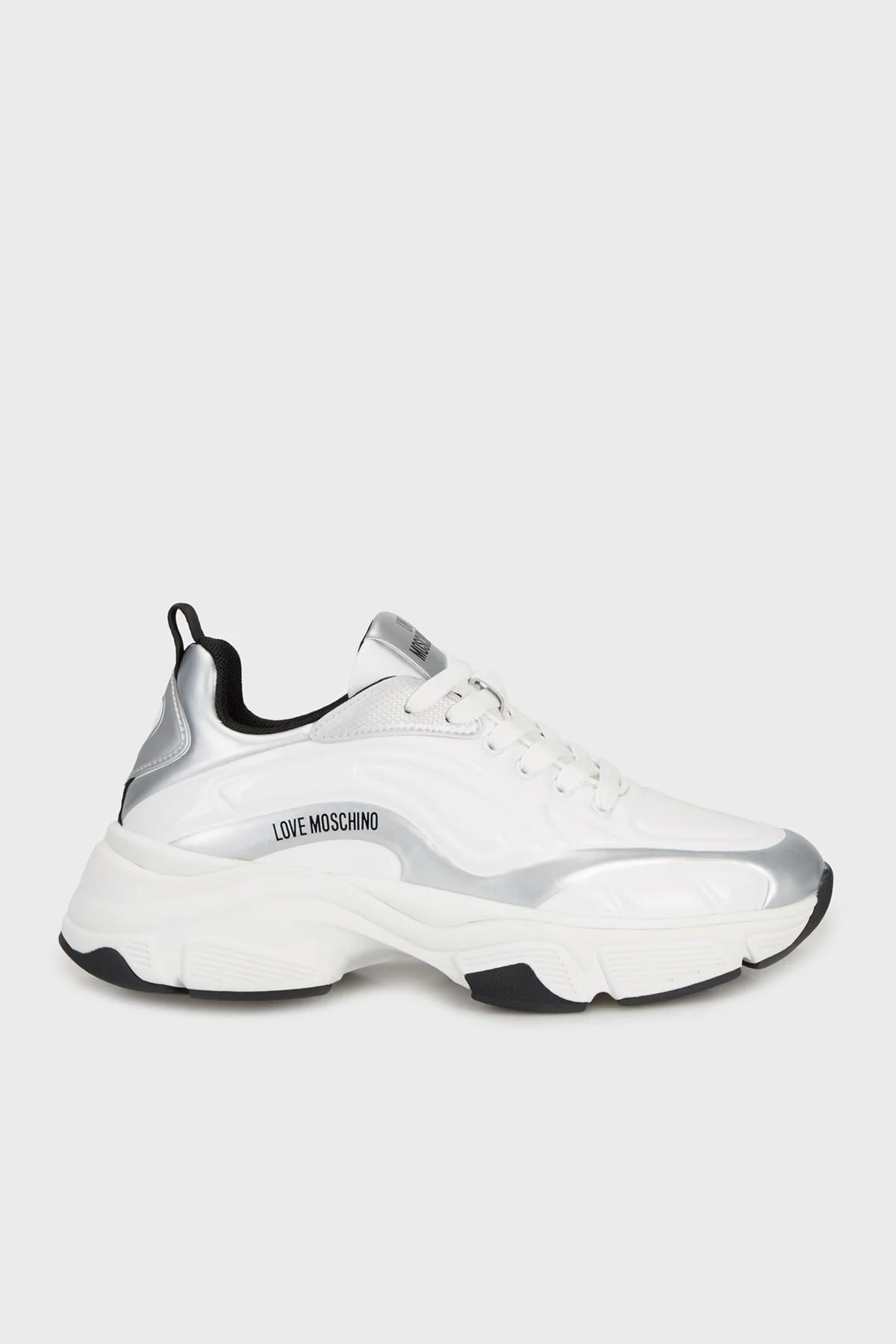 Love Moschino Logolu Deri Kalın Tabanlı Sneaker Bayan Ayakkabı JA15376G0NJT010A BEYAZ - 1