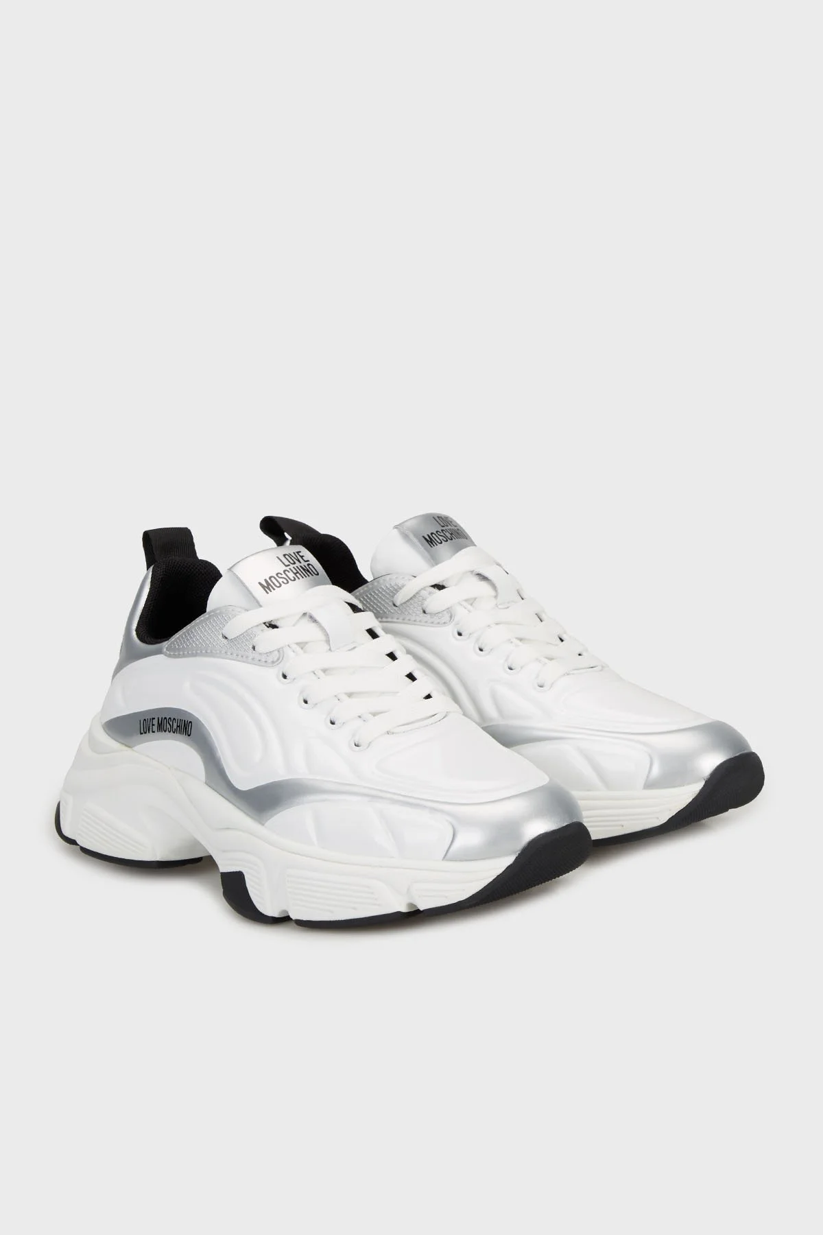 Love Moschino Logolu Deri Kalın Tabanlı Sneaker Bayan Ayakkabı JA15376G0NJT010A BEYAZ - 3