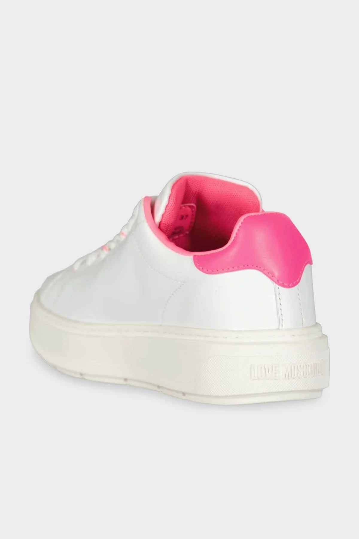 Love Moschino Logolu Deri Sneaker Bayan Ayakkabı JA15374G1GIA410A Beyaz-Fuşya - 2