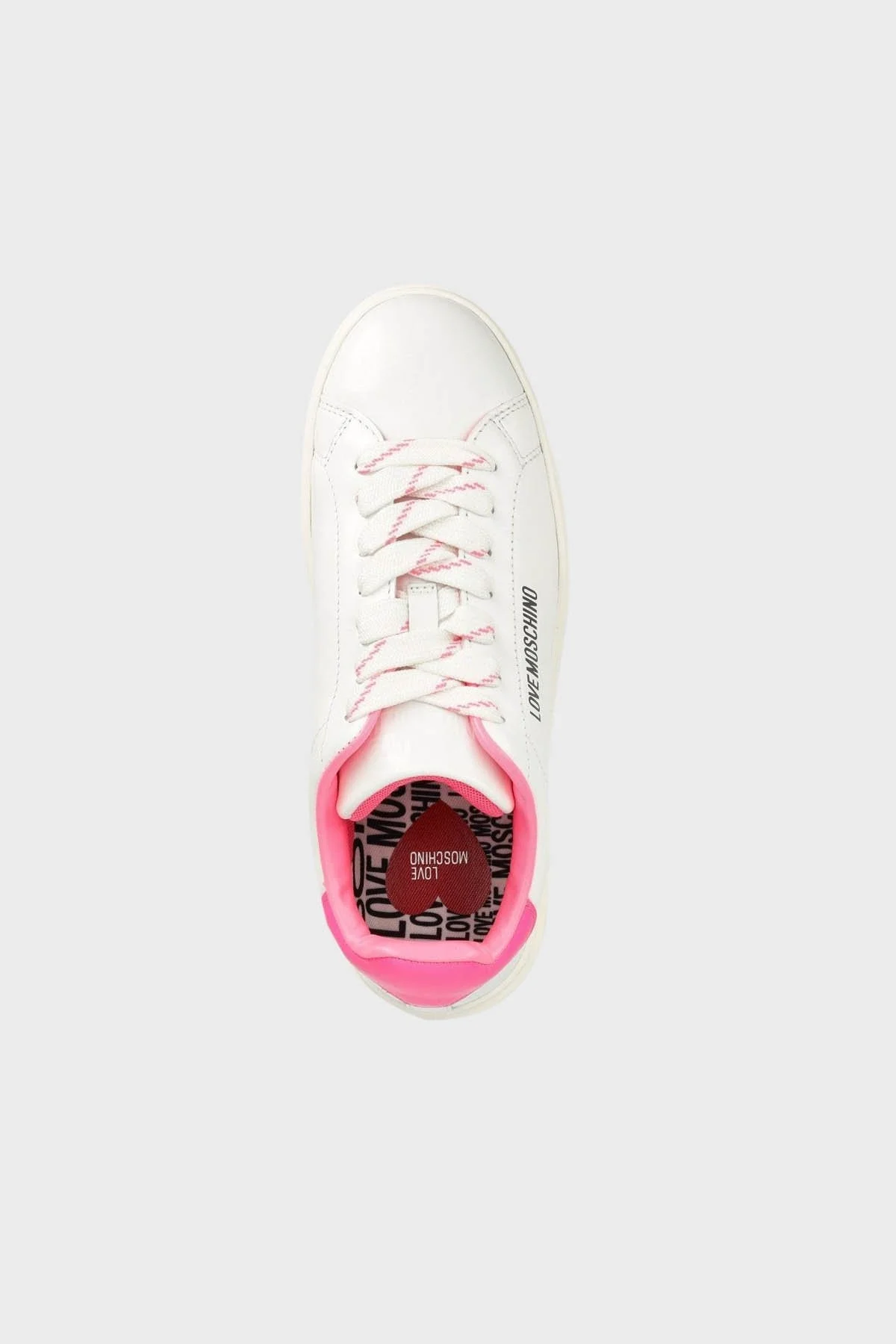 Love Moschino Logolu Deri Sneaker Bayan Ayakkabı JA15374G1GIA410A Beyaz-Fuşya - 5