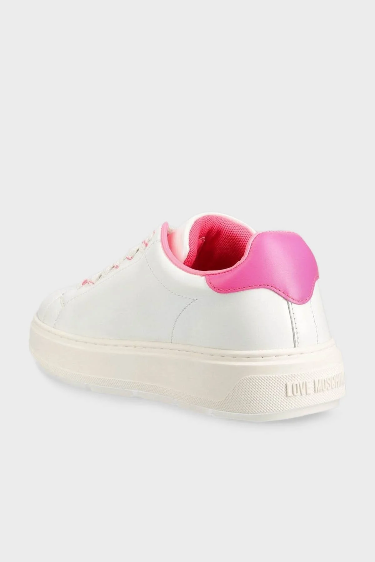 Love Moschino Logolu Deri Sneaker Bayan Ayakkabı JA15374G1GIA410A Beyaz-Fuşya - 6