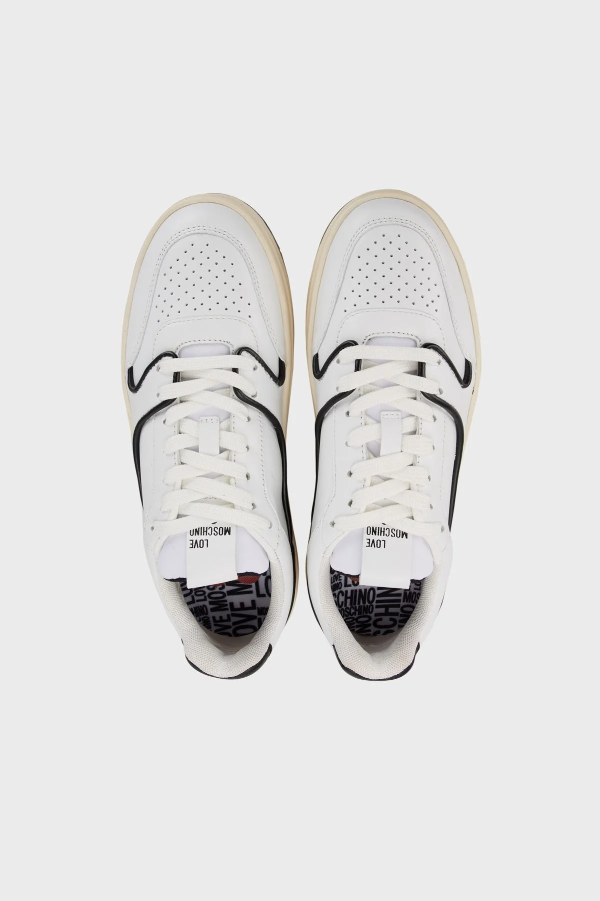 Love Moschino Logolu Deri Sneaker Bayan Ayakkabı JA15426G1GIAO10A SİYAH-BEYAZ - 5