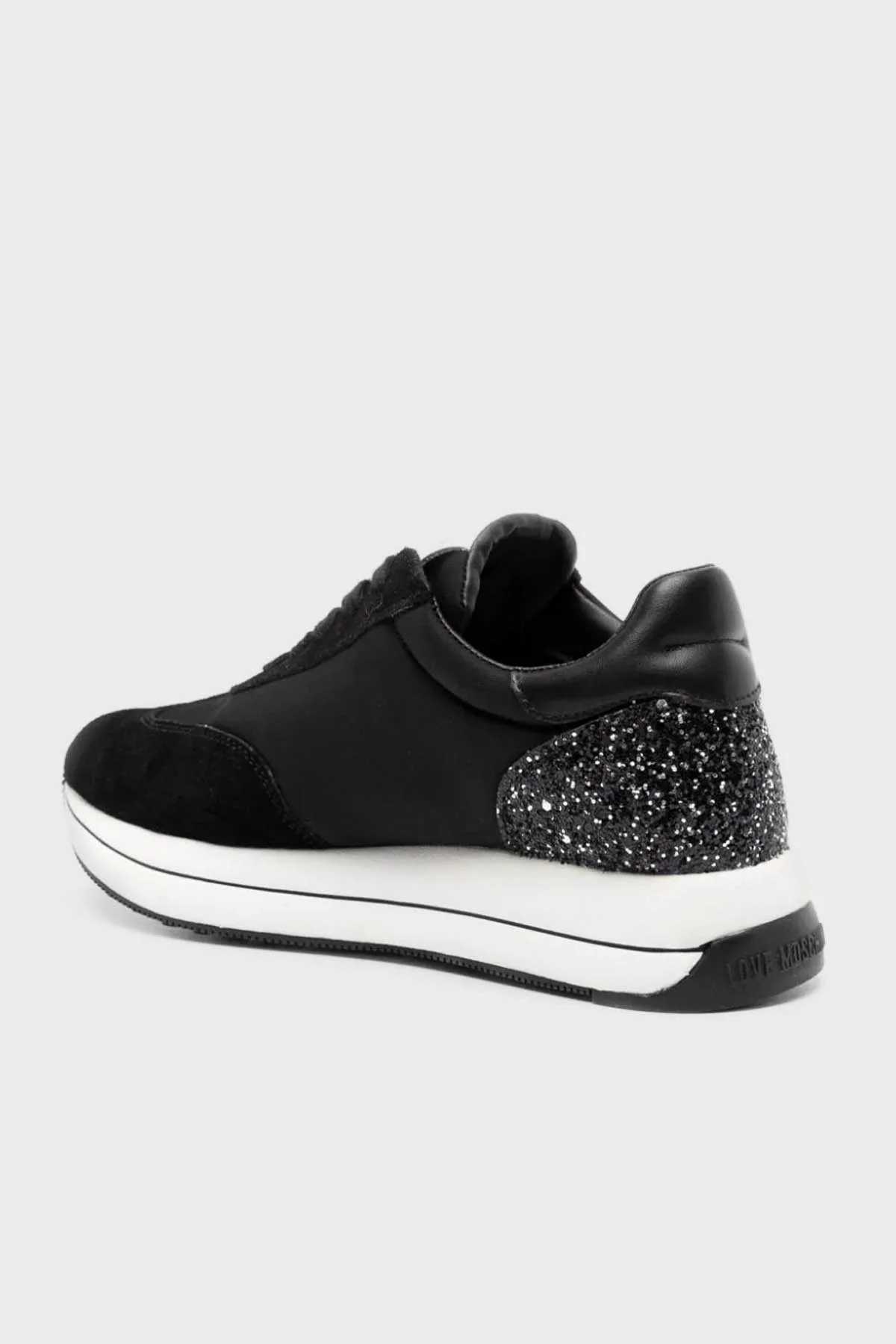 Love Moschino Logolu Deri Süet Sneaker Bayan Ayakkabı JA15074G1IINE00A SİYAH - 2