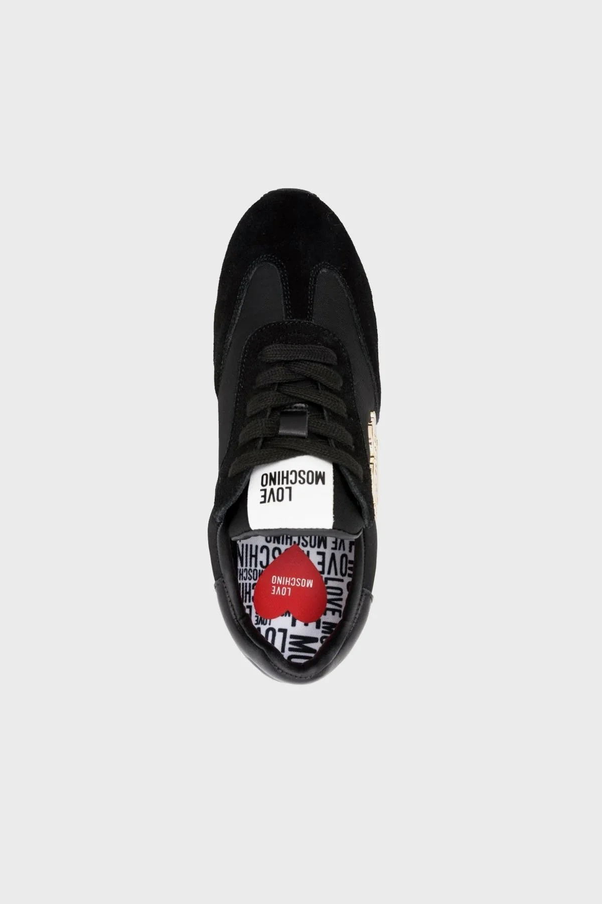 Love Moschino Logolu Deri Süet Sneaker Bayan Ayakkabı JA15074G1IINE00A SİYAH - 4