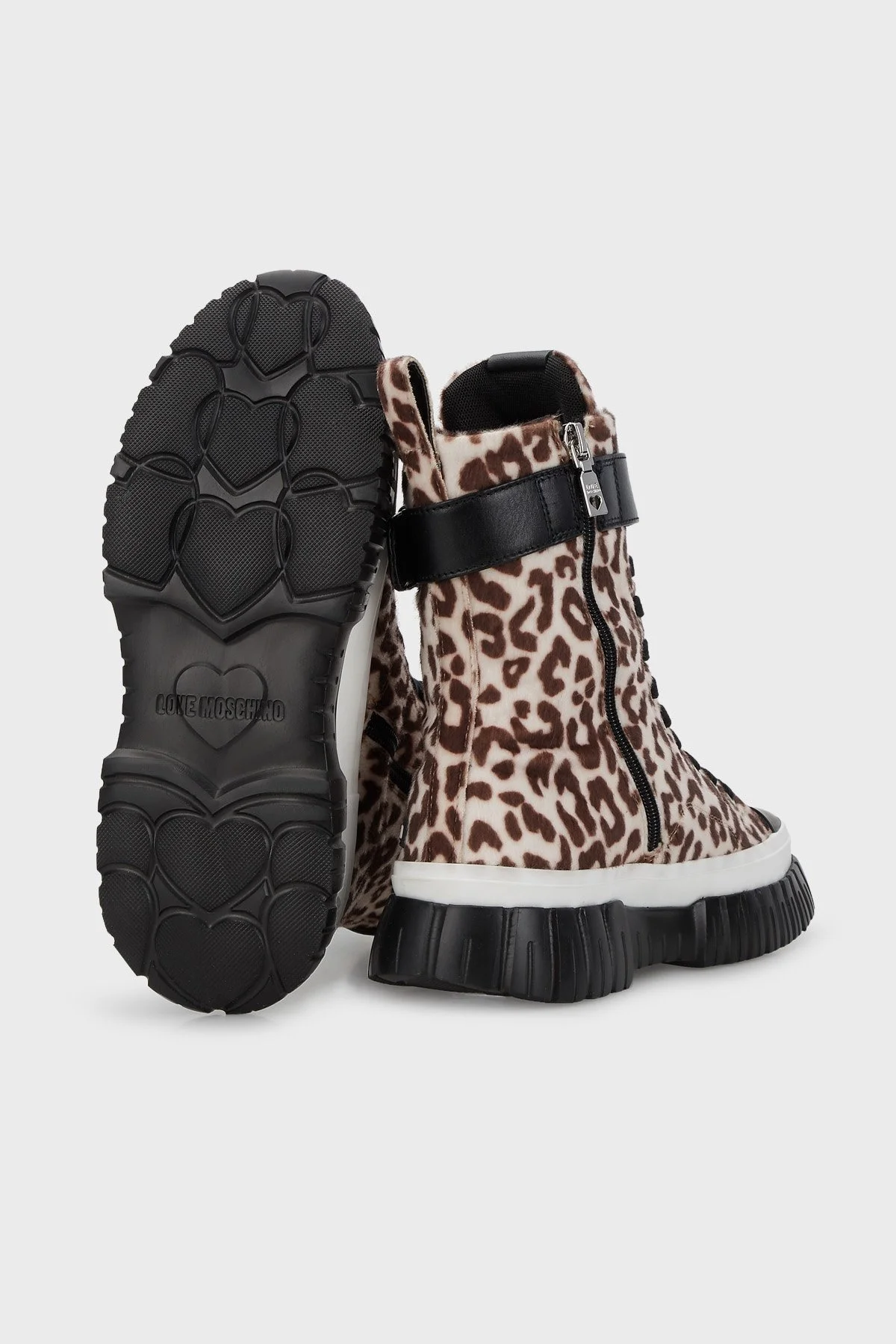 Love Moschino Logolu Desenli Kemerli Bayan Bot JA15645G1FIV0120 KAHVE - 4