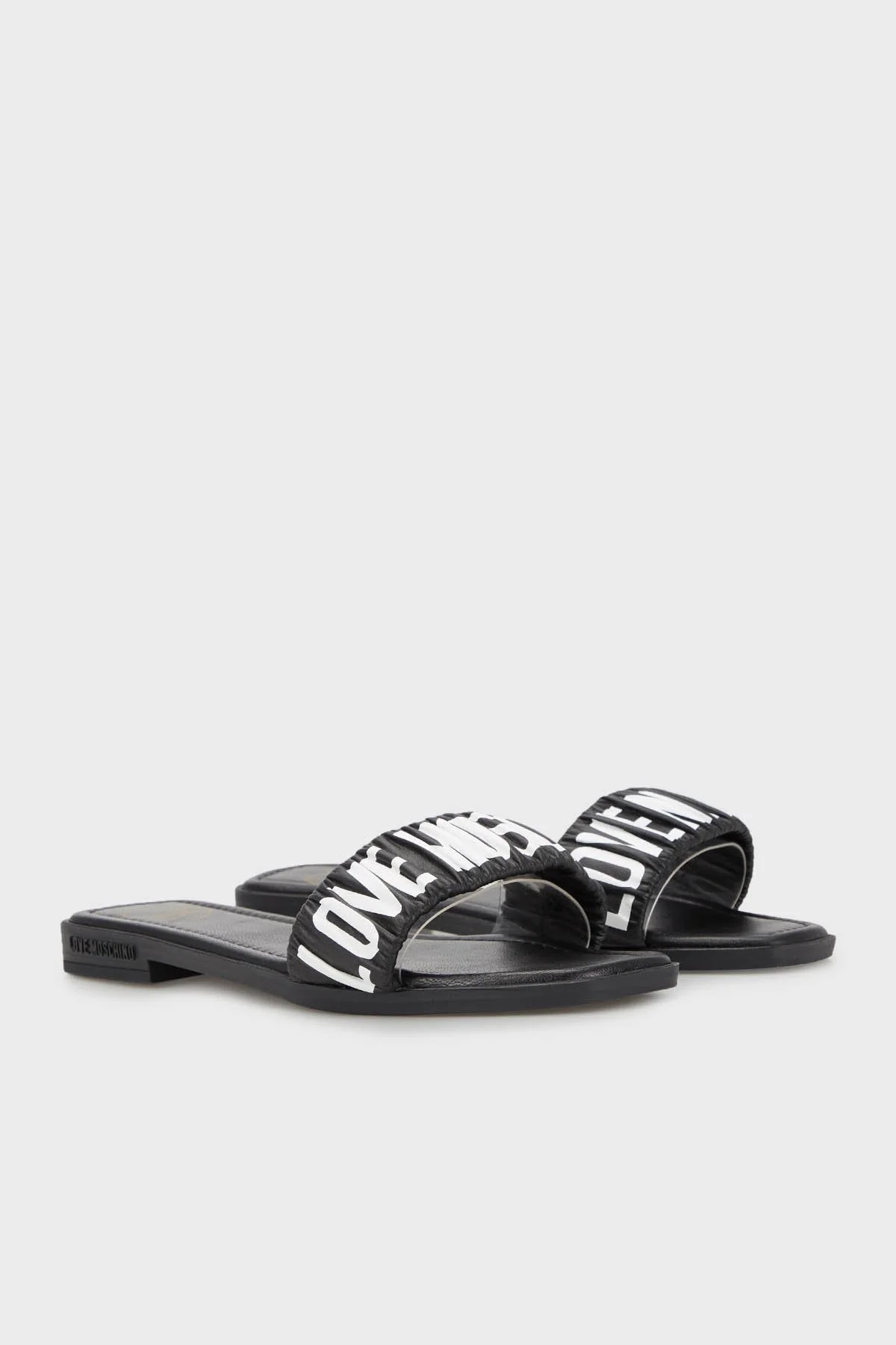 Love Moschino Logolu Düz Deri Bayan Terlik JA28382G0GIE0000 SİYAH - 3