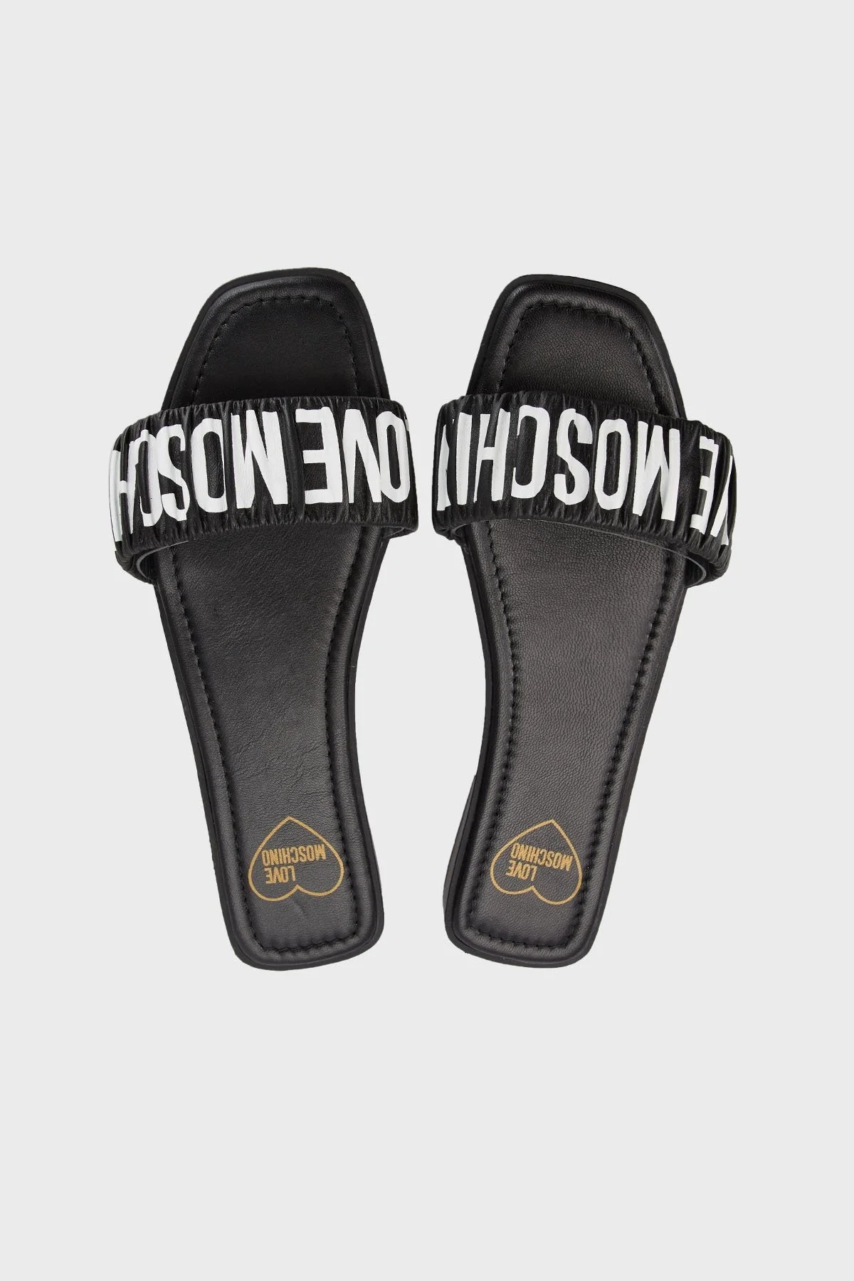 Love Moschino Logolu Düz Deri Bayan Terlik JA28382G0GIE0000 SİYAH - 5