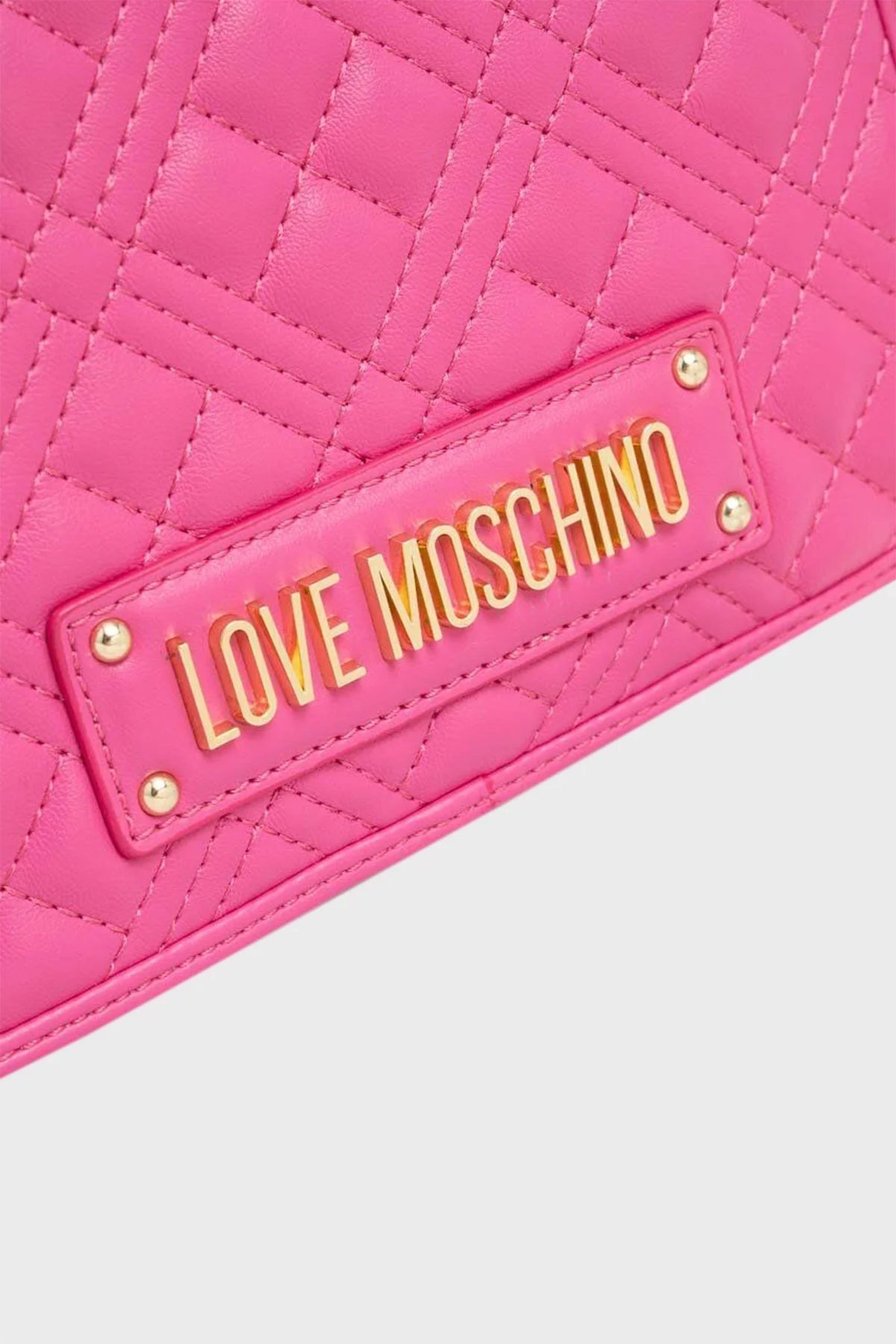 Love Moschino Logolu Fermuarlı Ayarlanabilir Omuz Askılı Kapitone Bayan Çanta JC4254PP0GLA0604 FUŞYA - 4