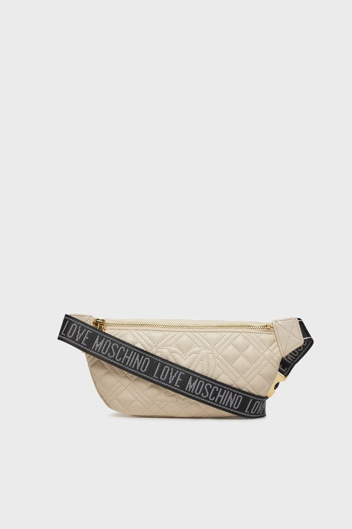 Love Moschino Logolu Fermuarlı Bayan Bel Çantası JC4003PP1ILA0110 BEJ - 2