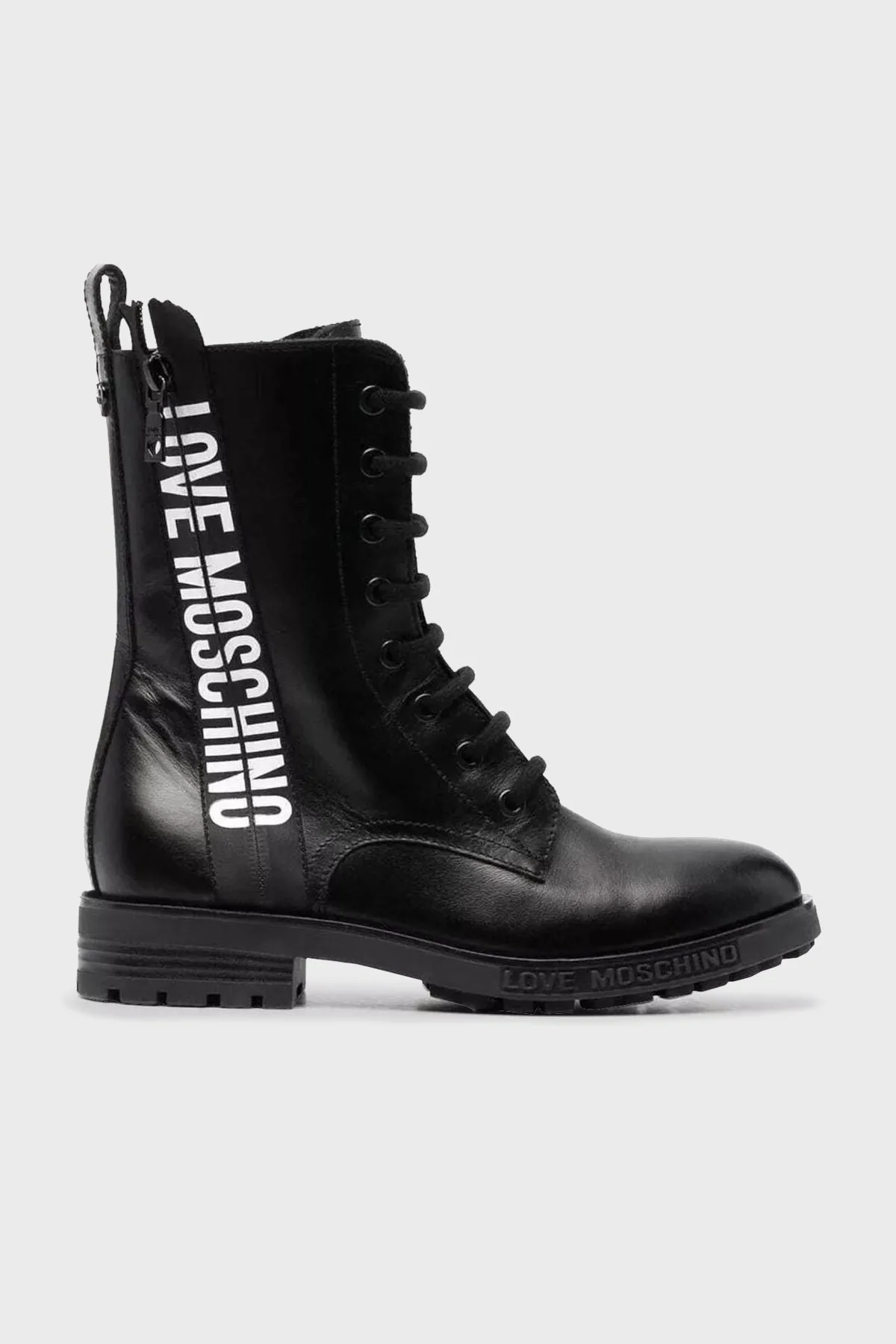 Love Moschino Logolu Fermuarlı Deri Bayan Bot S JA24184G1DIA0000 SİYAH - 1