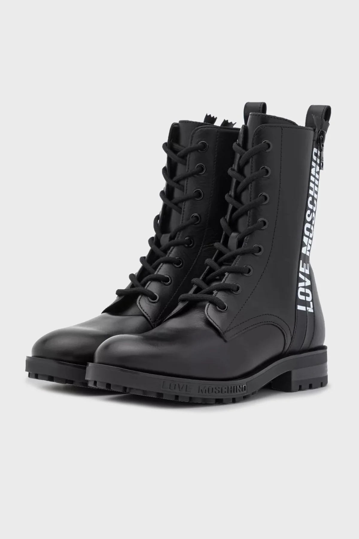 Love Moschino Logolu Fermuarlı Deri Bayan Bot S JA24184G1DIA0000 SİYAH - 2