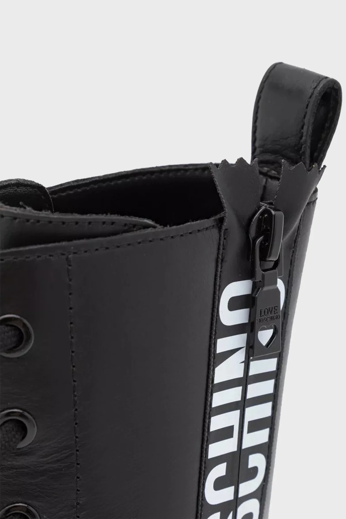 Love Moschino Logolu Fermuarlı Deri Bayan Bot S JA24184G1DIA0000 SİYAH - 4