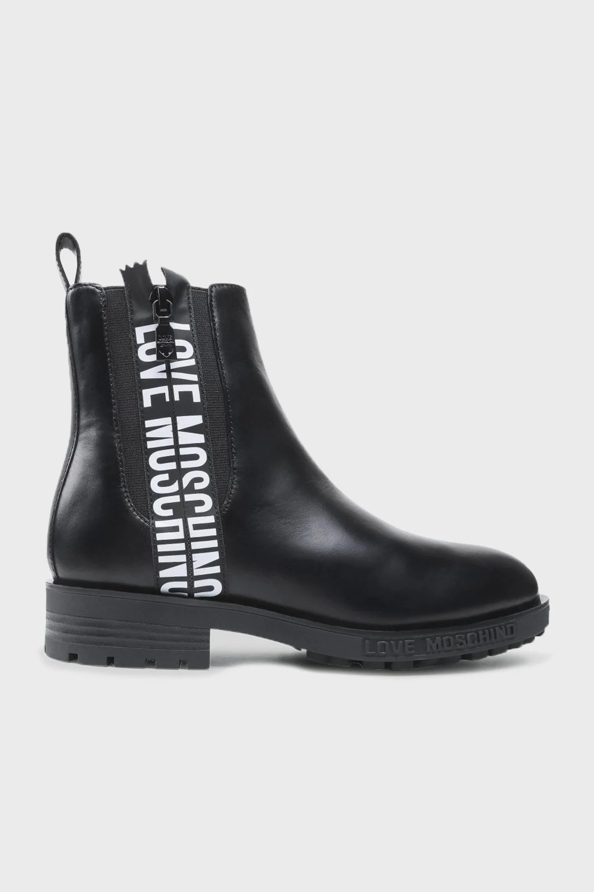 Love Moschino Logolu Fermuarlı Hakiki Deri Bayan Bot S JA21094G1DIA0000 SİYAH - 1