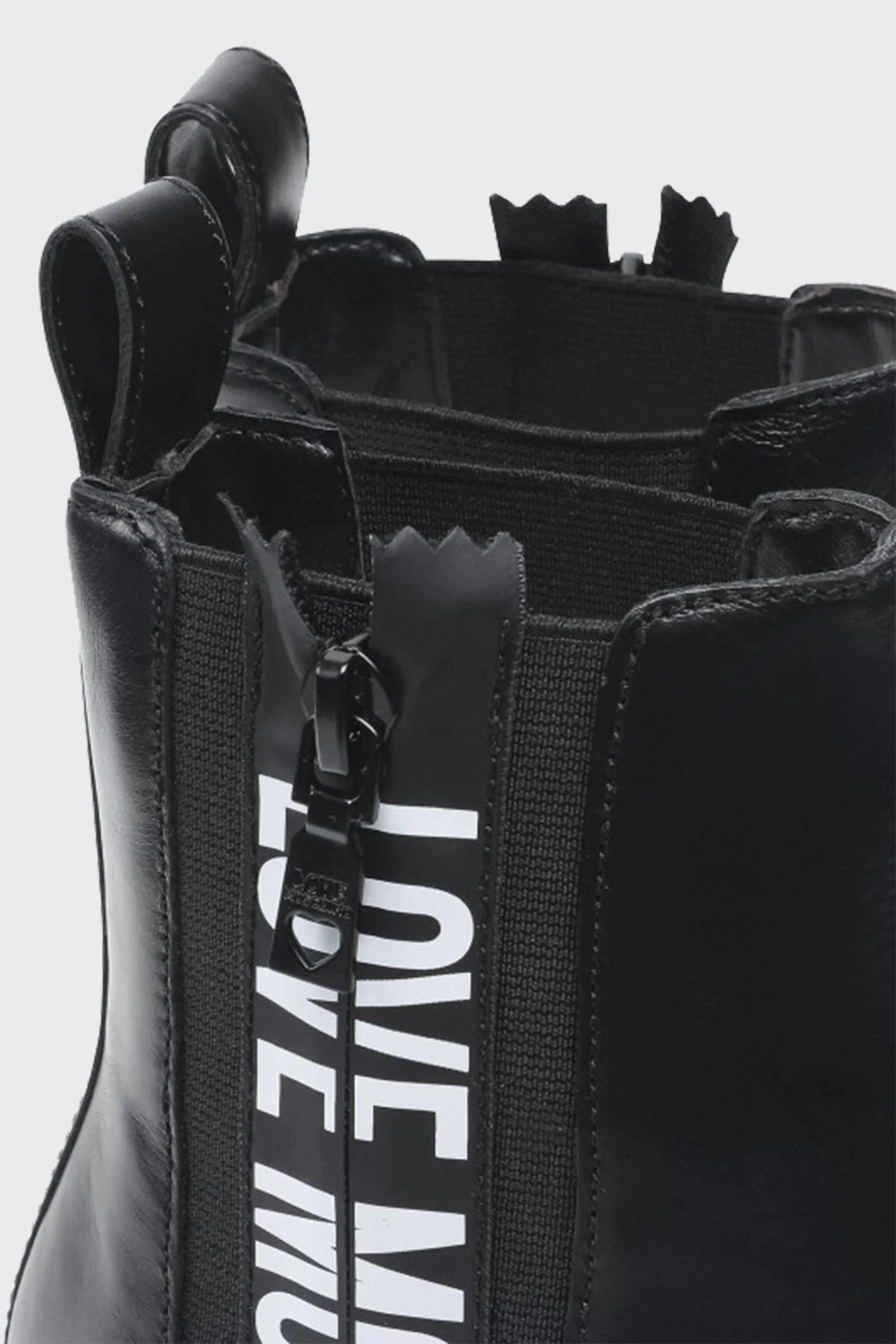 Love Moschino Logolu Fermuarlı Hakiki Deri Bayan Bot S JA21094G1DIA0000 SİYAH - 3