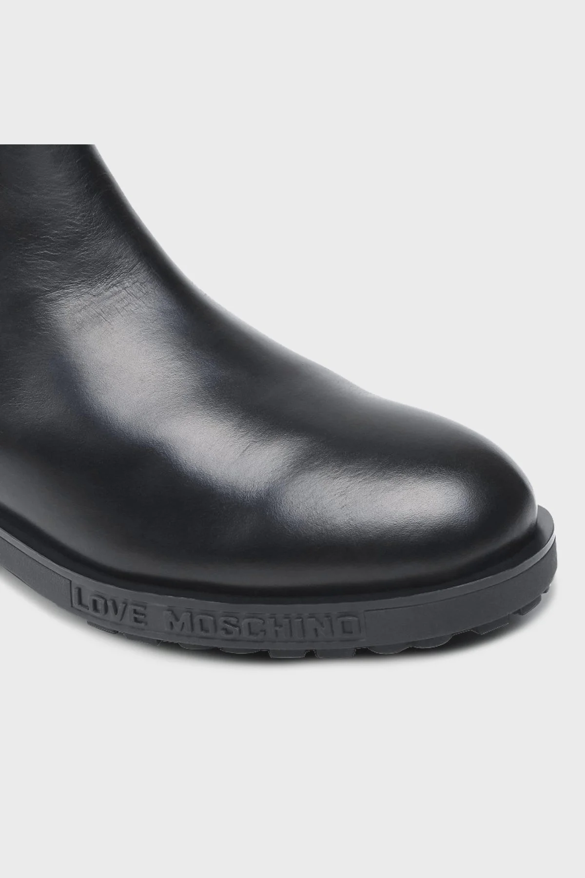 Love Moschino Logolu Fermuarlı Hakiki Deri Bayan Bot S JA21094G1DIA0000 SİYAH - 4