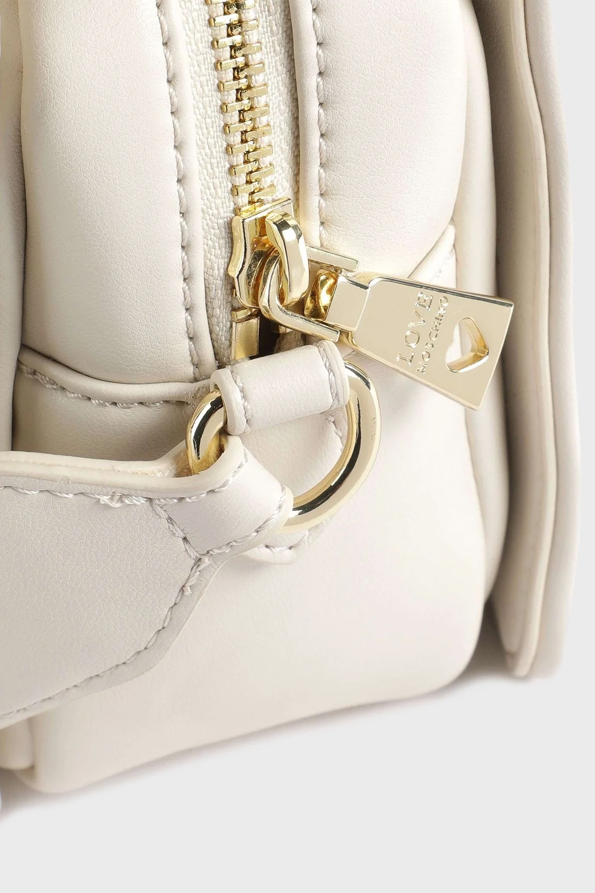 Love Moschino Logolu Fermuarlı Kapitone Bayan Çanta JC4254PP0GLA0103 BEJ - 5