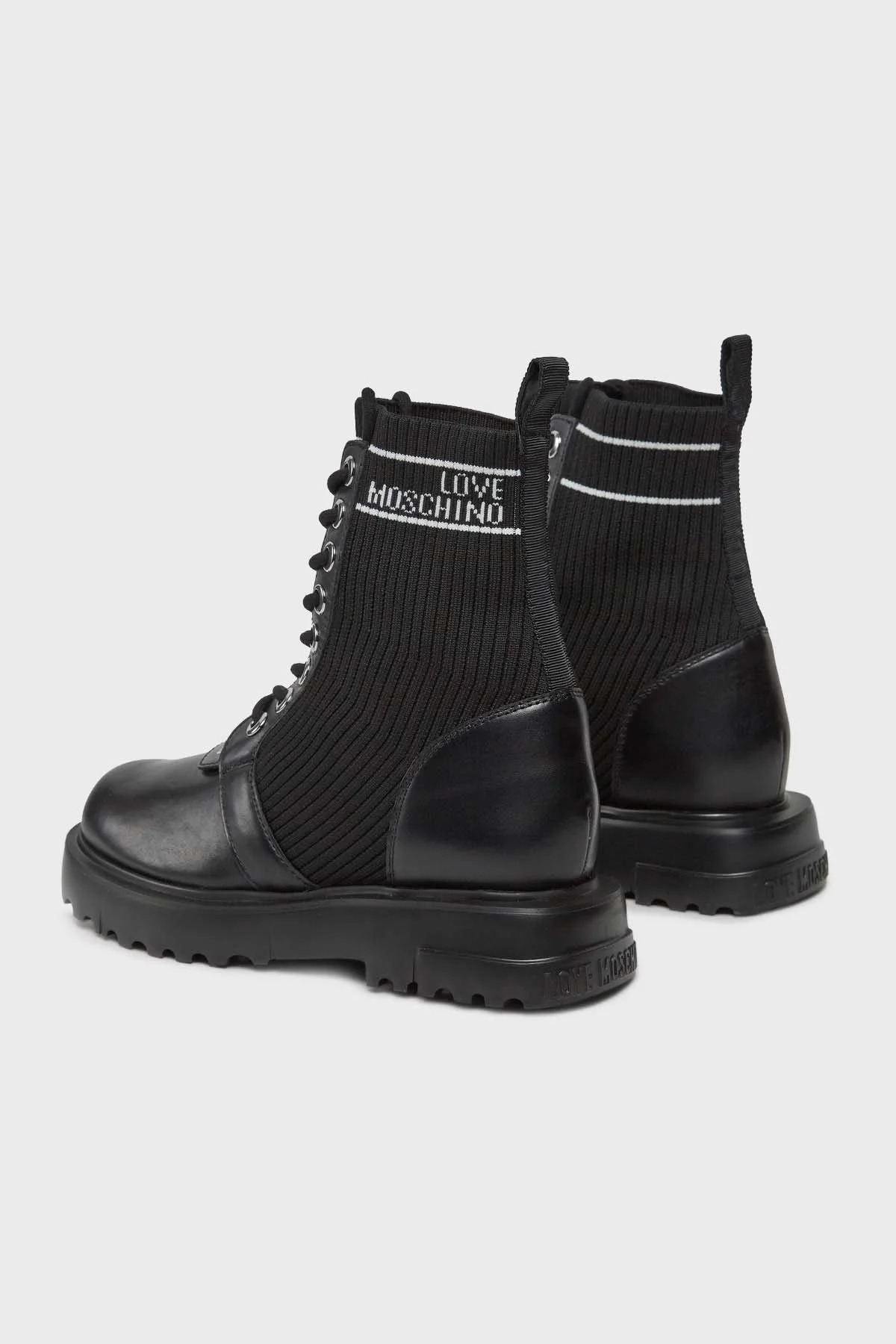Love Moschino Logolu Hakiki Deri Bayan Bot JA24324G0HIY600A SİYAH - 4
