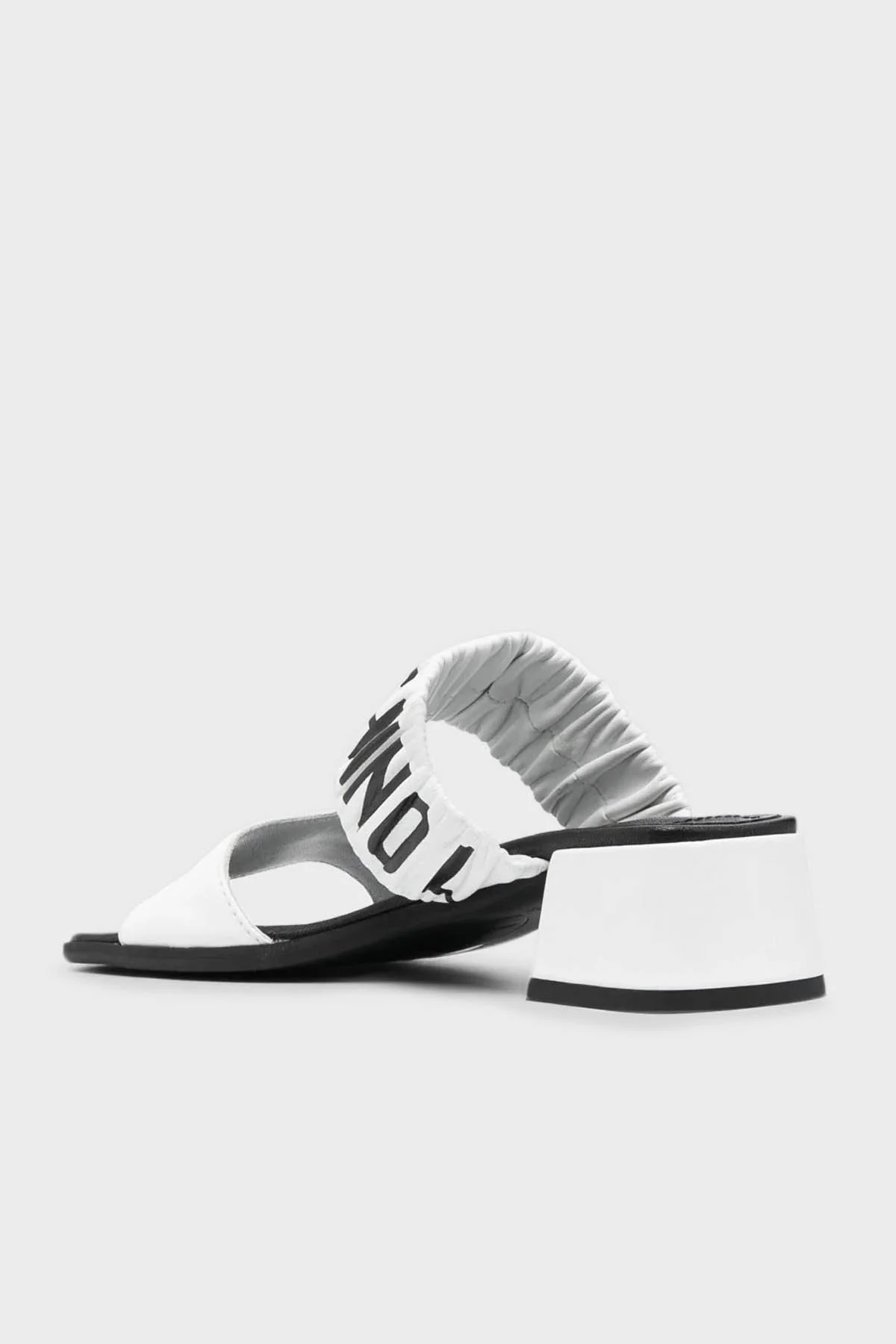 Love Moschino Logolu Hakiki Deri Kısa Topuklu Bayan Terlik JA28374G0GIE0100 BEYAZ - 3