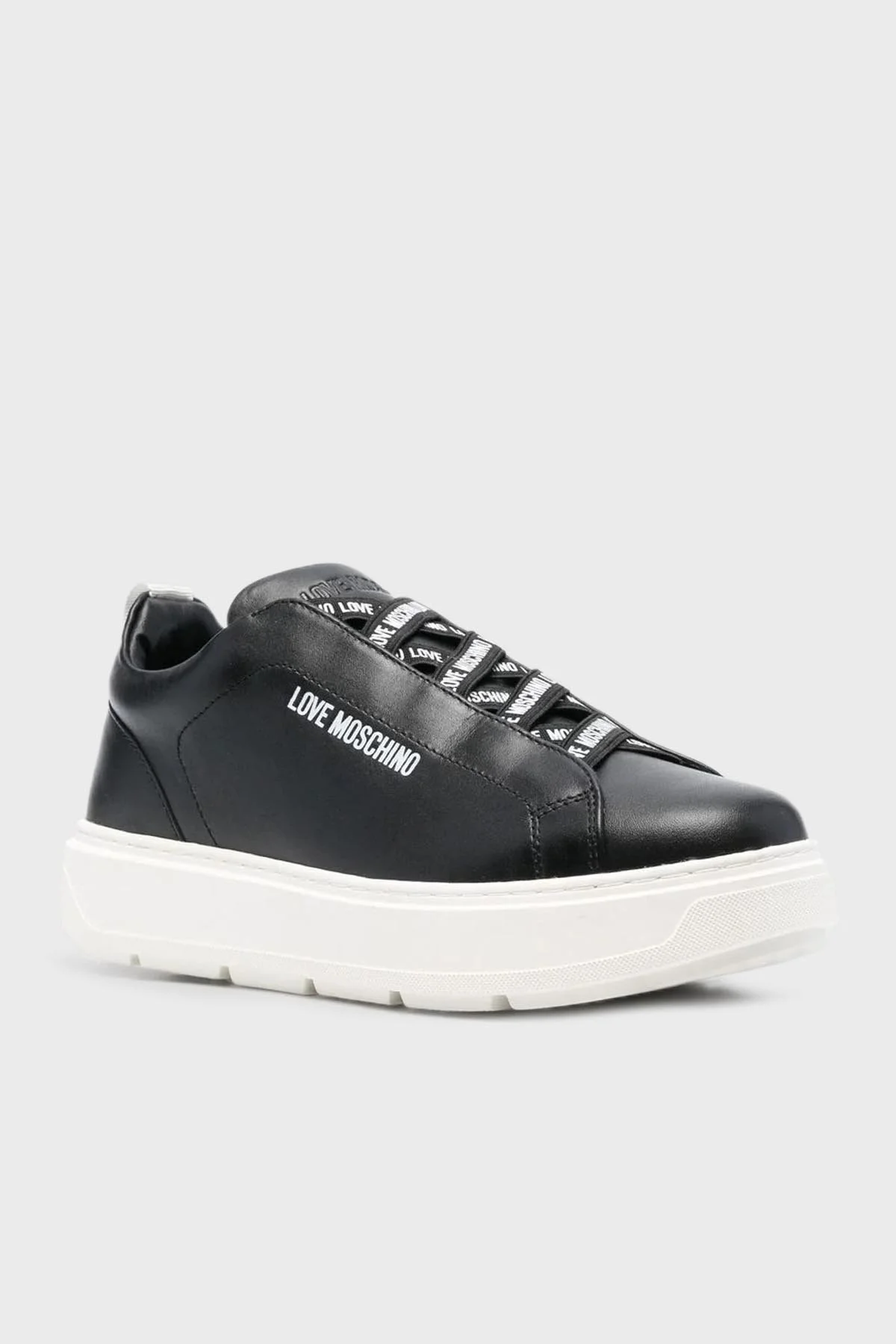 Love Moschino Logolu Hakiki Deri Sneaker Bayan Ayakkabı JA15824G0GIA0000 SİYAH - 2