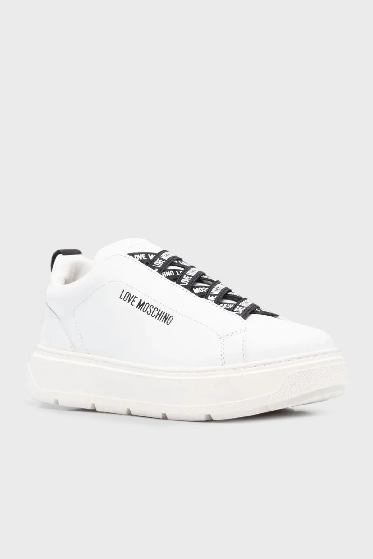 Love Moschino Logolu Hakiki Deri Sneaker Bayan Ayakkabı JA15824G0GIA0100 BEYAZ - 2