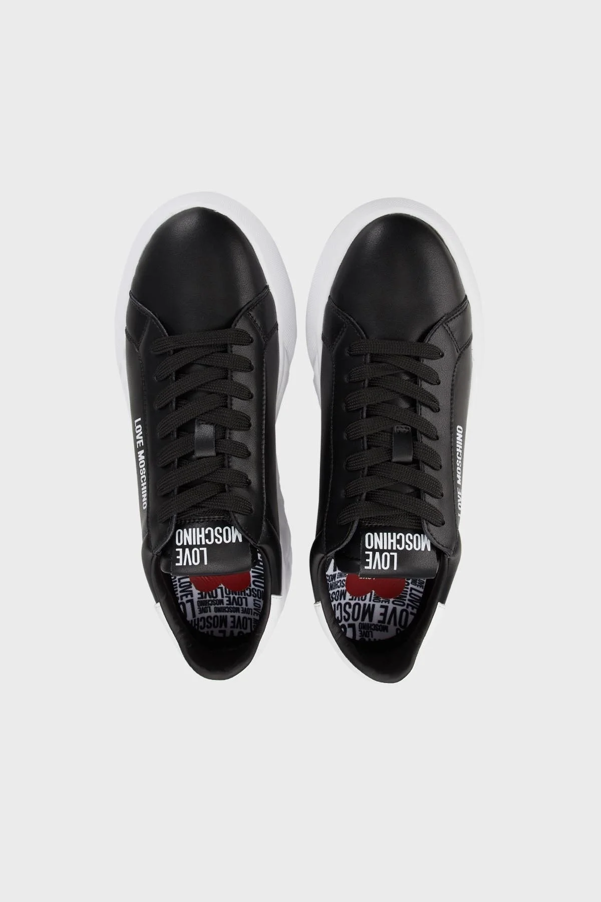 Love Moschino Logolu Kalın Tabanlı Deri Sneaker Bayan Ayakkabı JA15034G1IIA100A SİYAH - 5