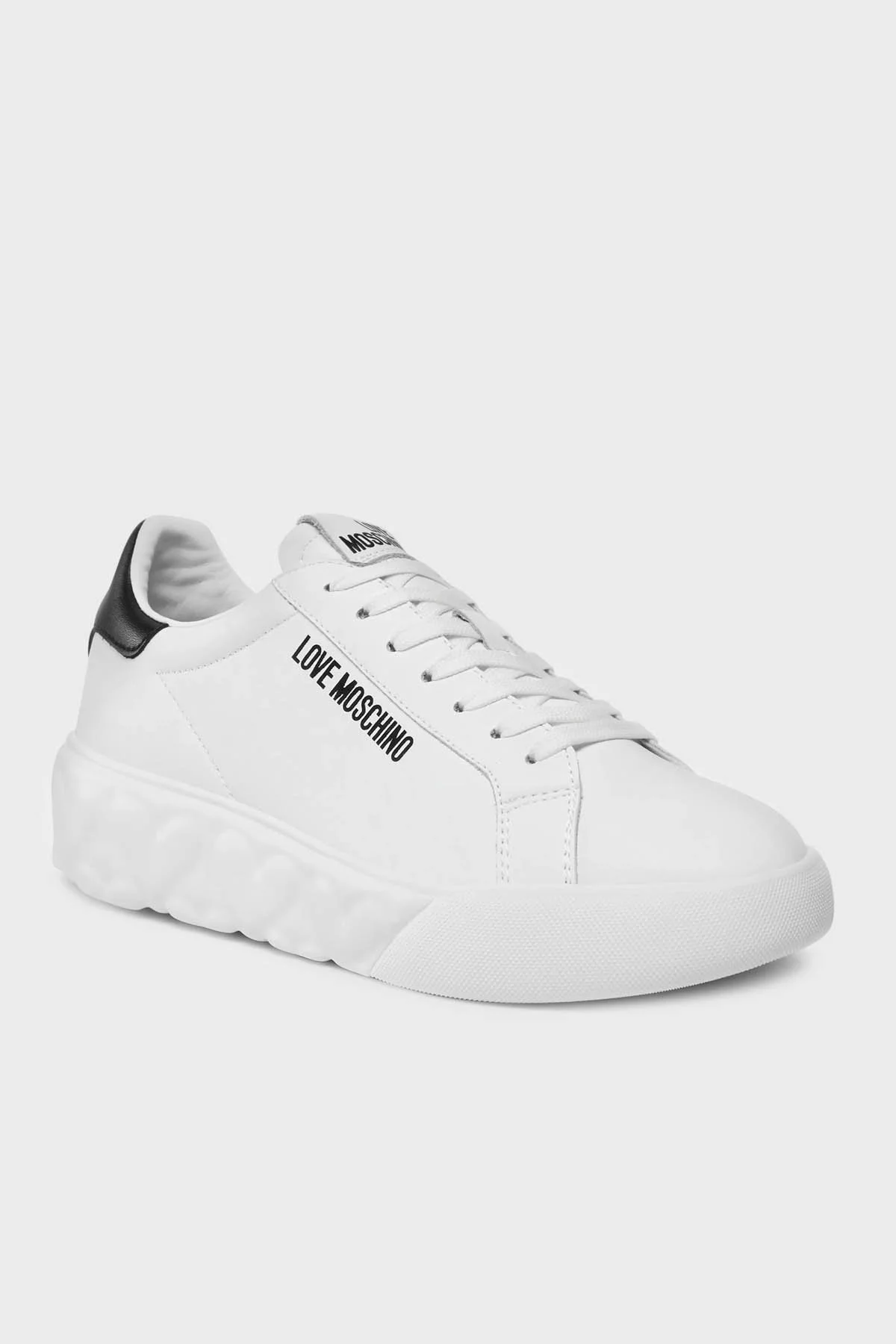Love Moschino Logolu Kalın Tabanlı Deri Sneaker Bayan Ayakkabı JA15034G1IIA110A BEYAZ - 1