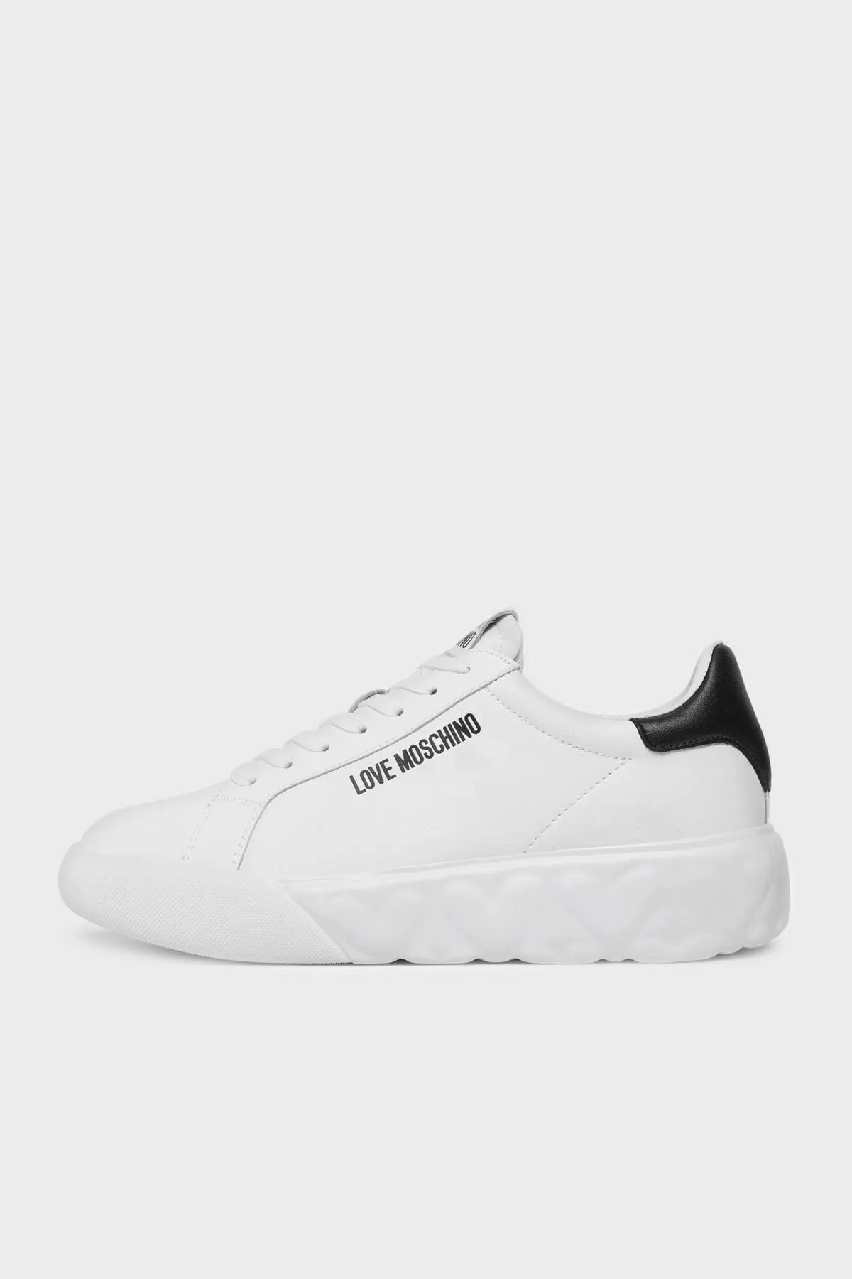 Love Moschino Logolu Kalın Tabanlı Deri Sneaker Bayan Ayakkabı JA15034G1IIA110A BEYAZ - 3