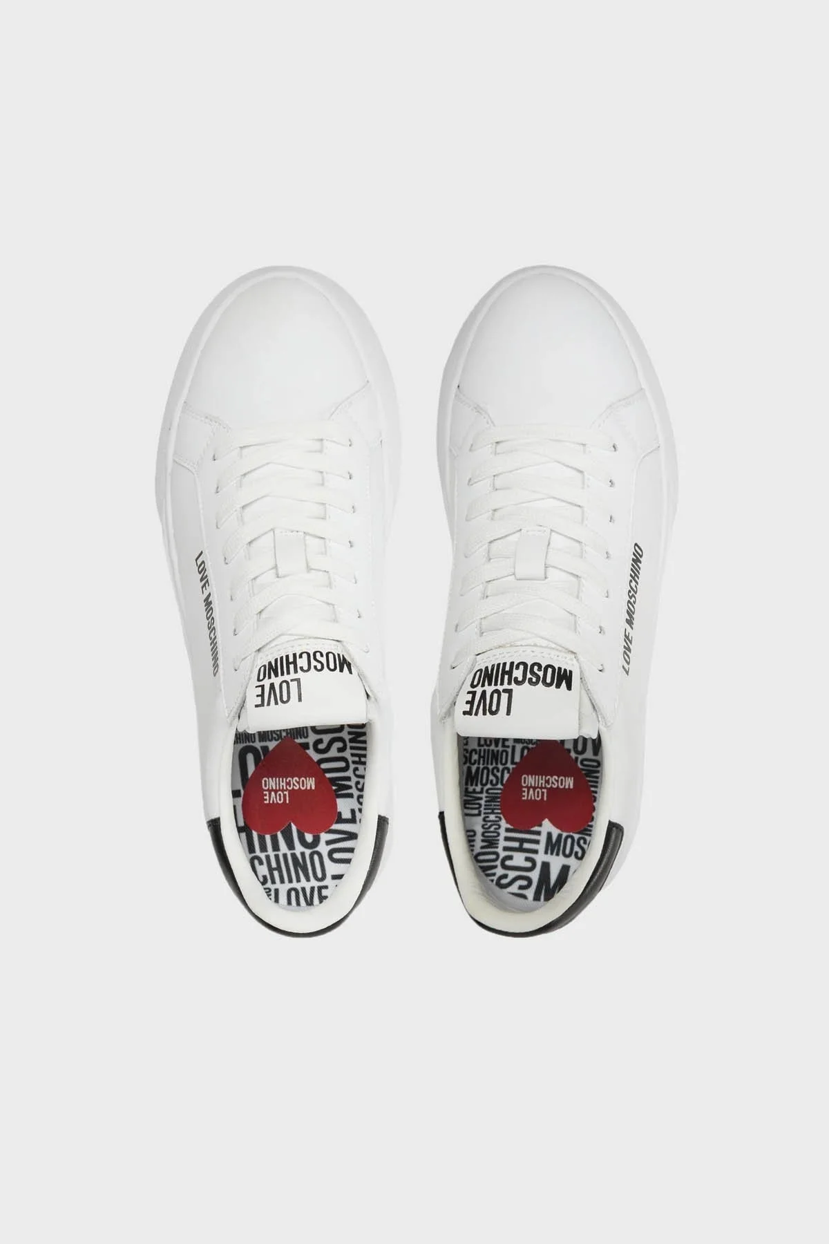Love Moschino Logolu Kalın Tabanlı Deri Sneaker Bayan Ayakkabı JA15034G1IIA110A BEYAZ - 5