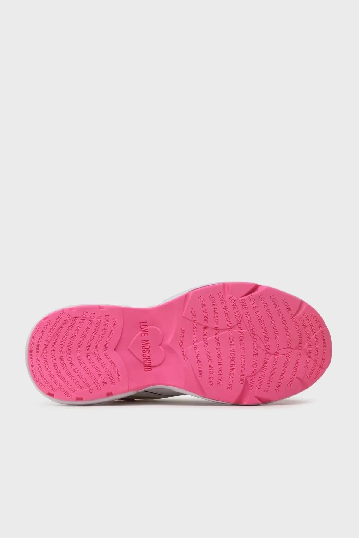 Love Moschino Logolu Kalın Tabanlı Hakiki Deri Sneaker Bayan Ayakkabı JA15025G1GIQ510B Beyaz-Fuşya - 5