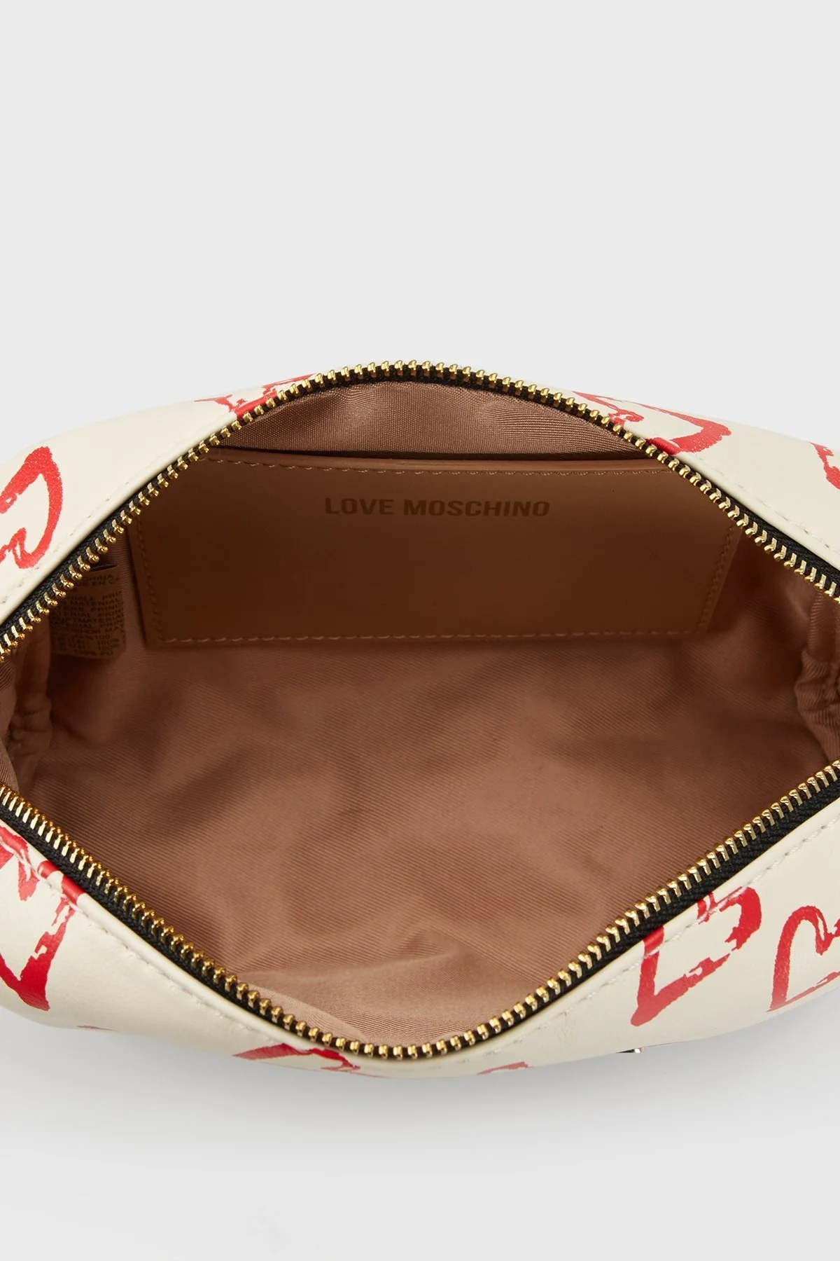 Love Moschino Logolu Kalp Desenli Fermuarlı Bayan Çanta JC5300PP0IKM110A EKRU - 4