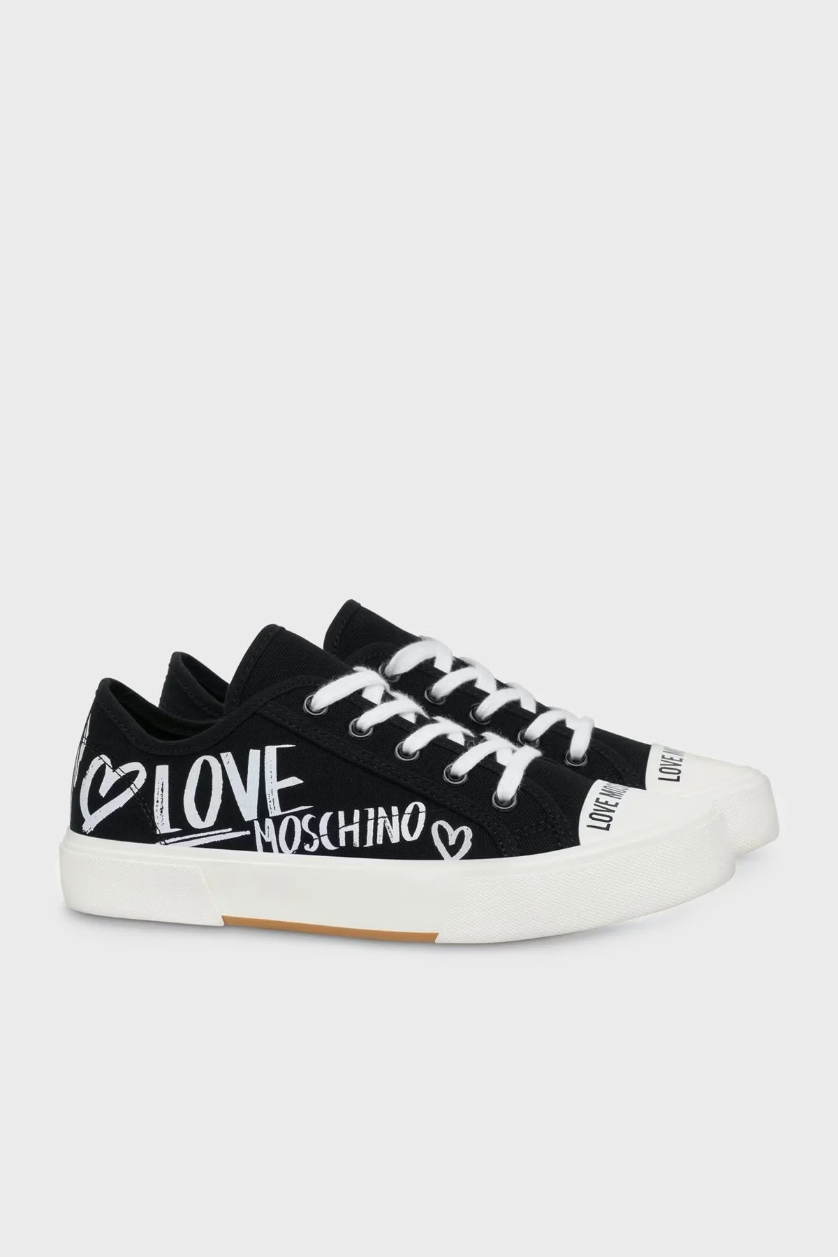 Love Moschino Logolu Kanvas Sneaker Bayan Ayakkabı JA15112G1IJP0000 SİYAH - 2