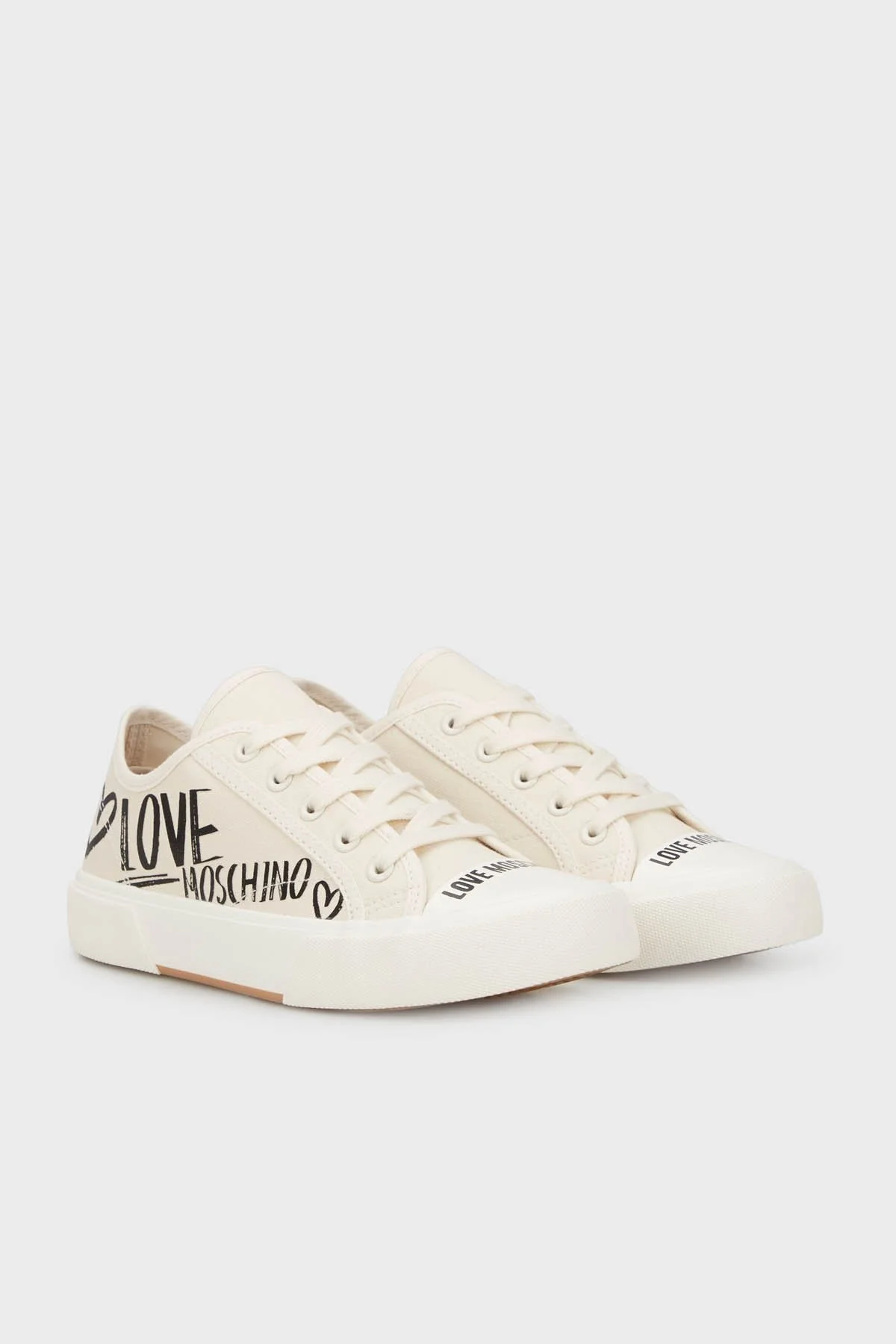 Love Moschino Logolu Kanvas Sneaker Bayan Ayakkabı JA15112G1IJP0102 BEJ - 3