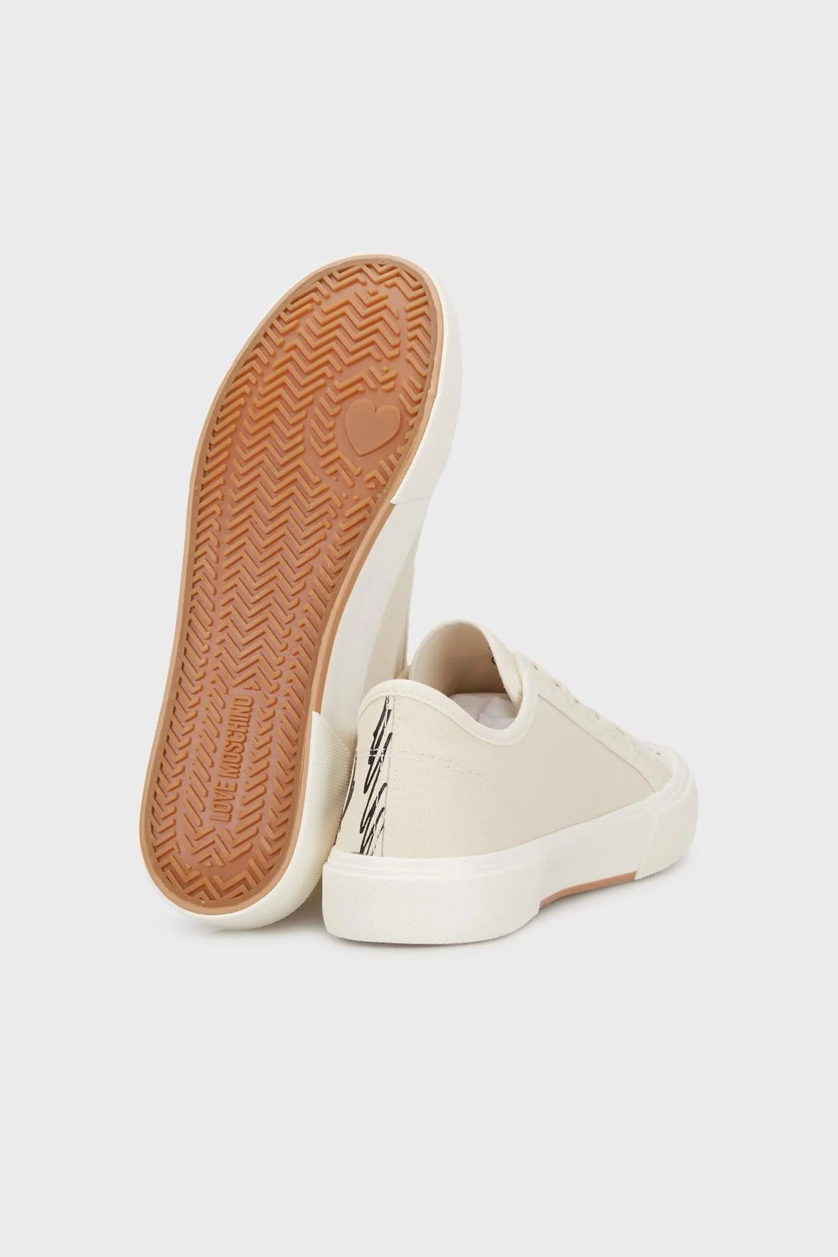 Love Moschino Logolu Kanvas Sneaker Bayan Ayakkabı JA15112G1IJP0102 BEJ - 4