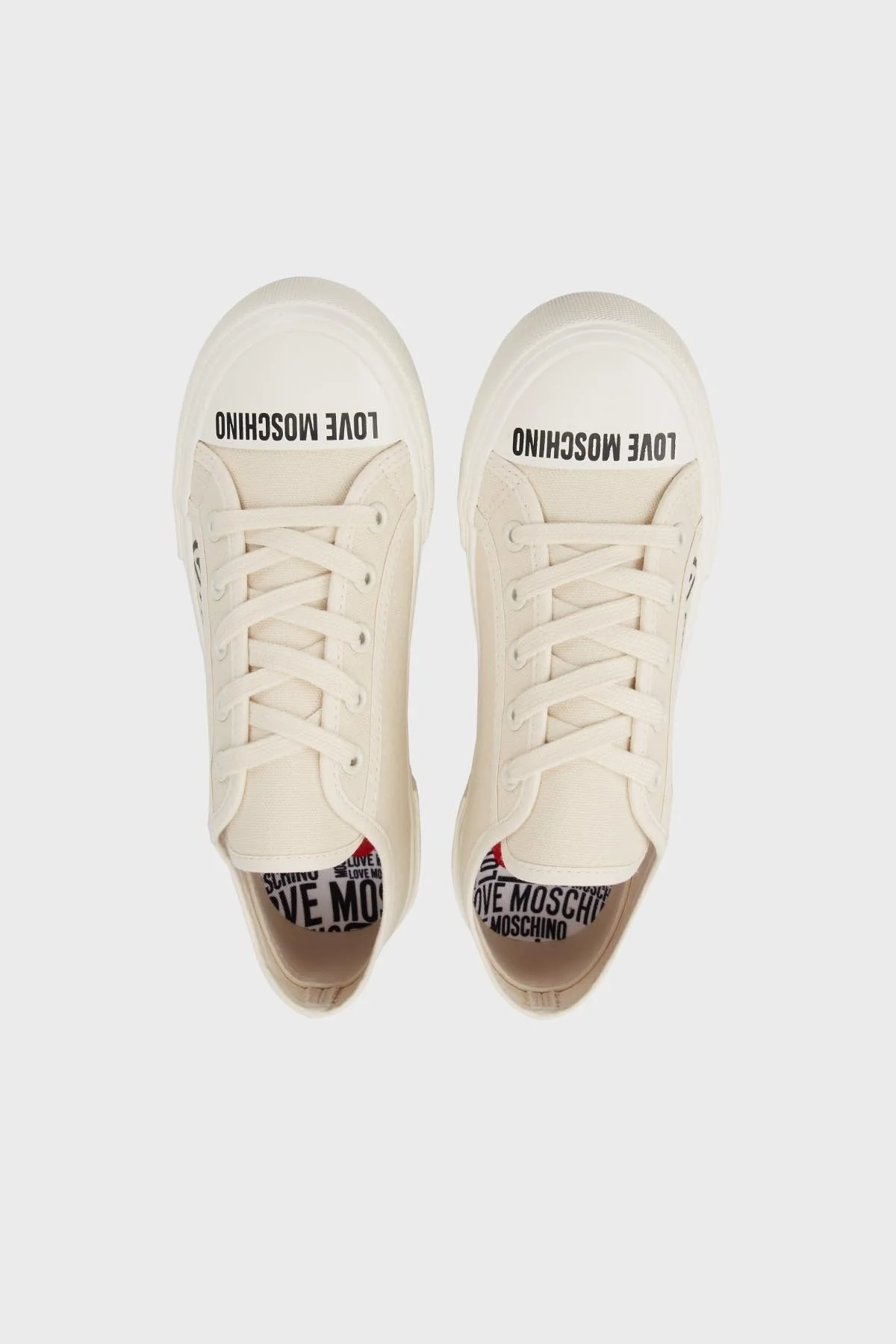 Love Moschino Logolu Kanvas Sneaker Bayan Ayakkabı JA15112G1IJP0102 BEJ - 5